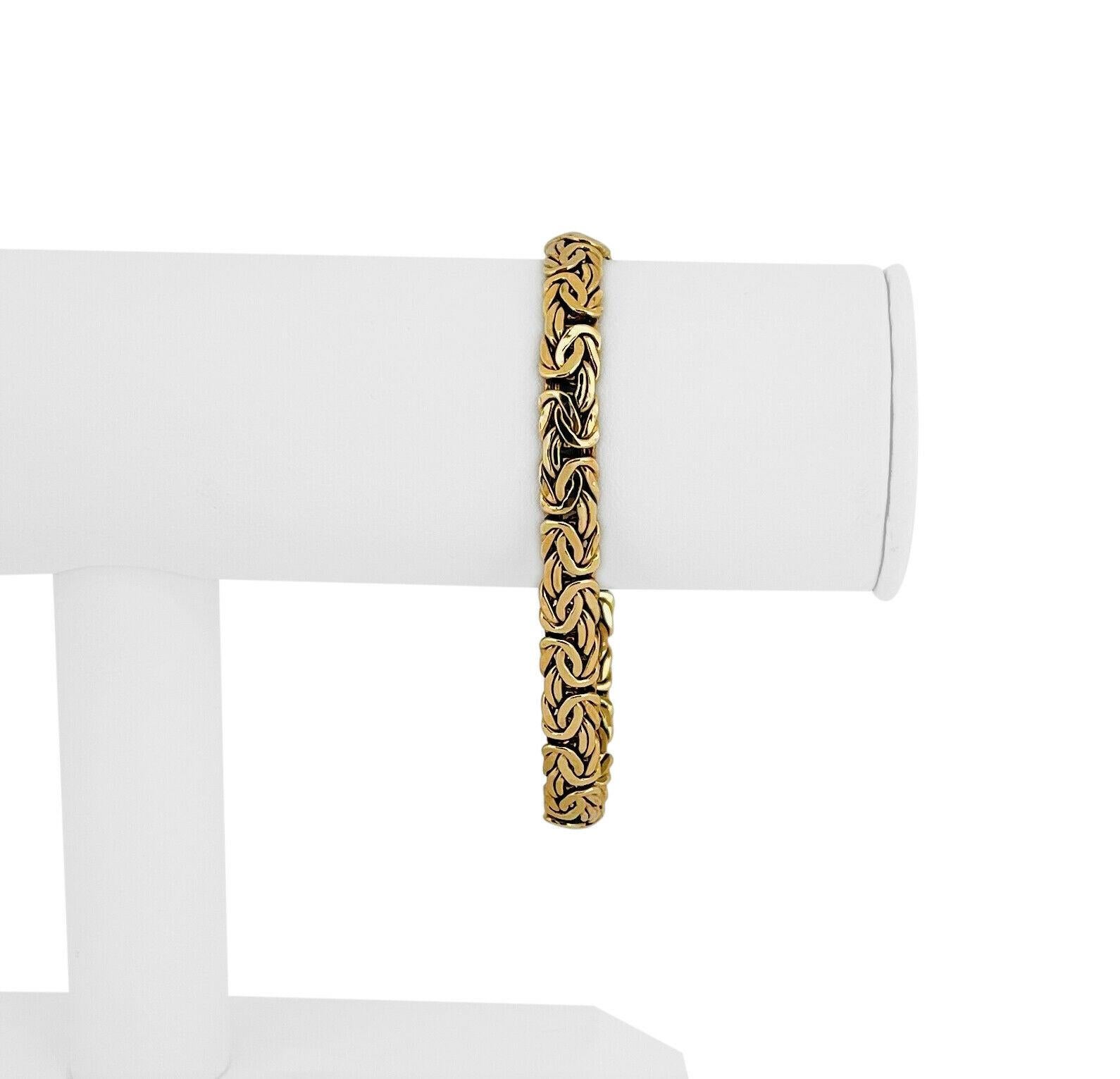 14k Yellow Gold 8.2g Light Ladies 7mm Byzantine Link Bracelet Turkey 7.25