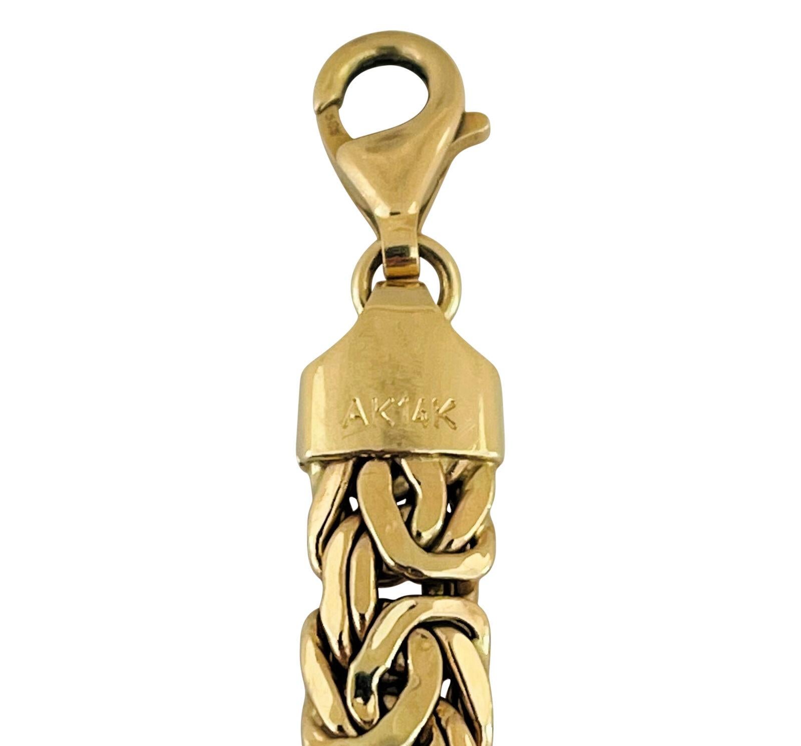 14 Karat Yellow Gold Light Ladies Byzantine Link Bracelet, Turkey In Good Condition In Guilford, CT