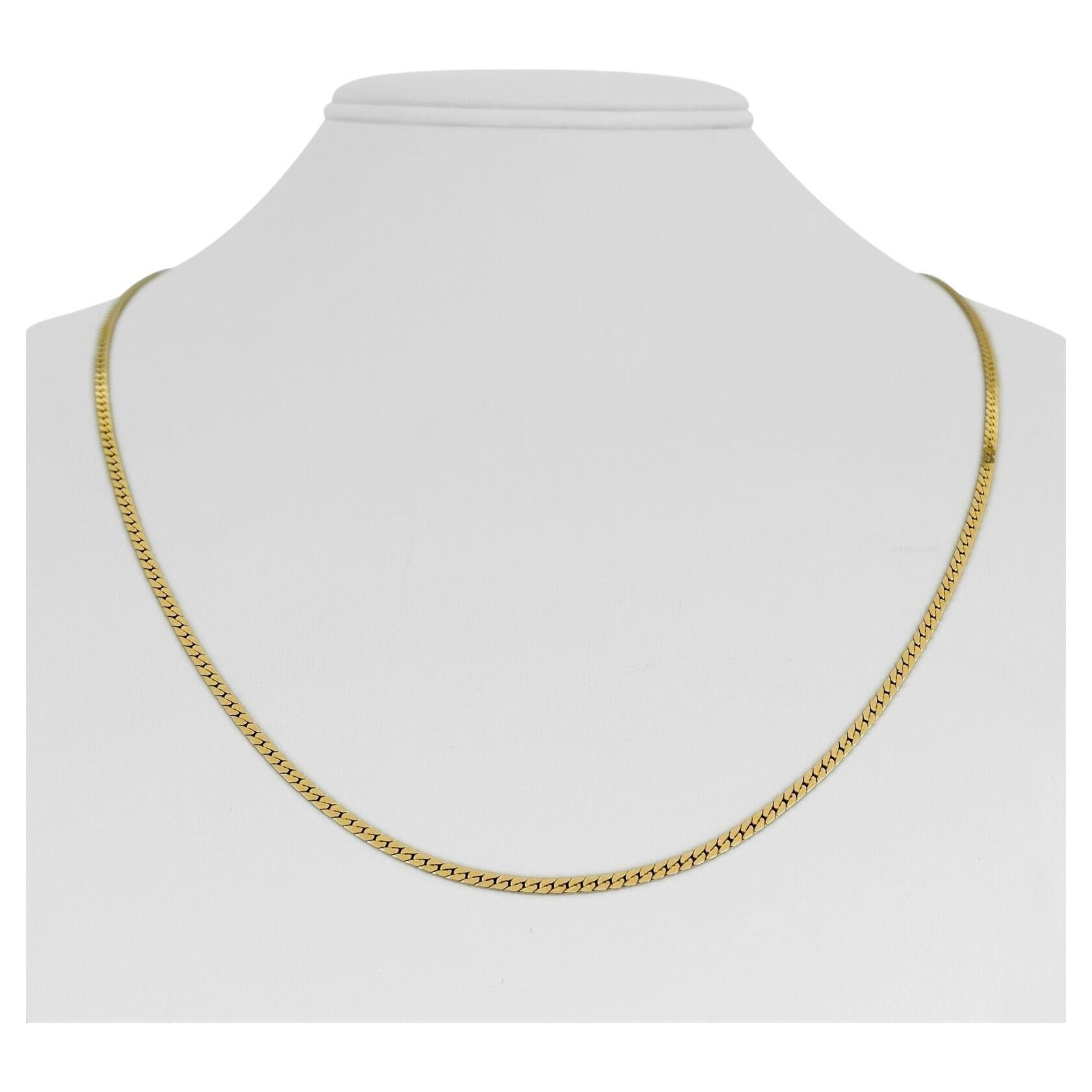 14 Karat Yellow Gold Heavy Wide Long Herringbone Link Chain Necklace