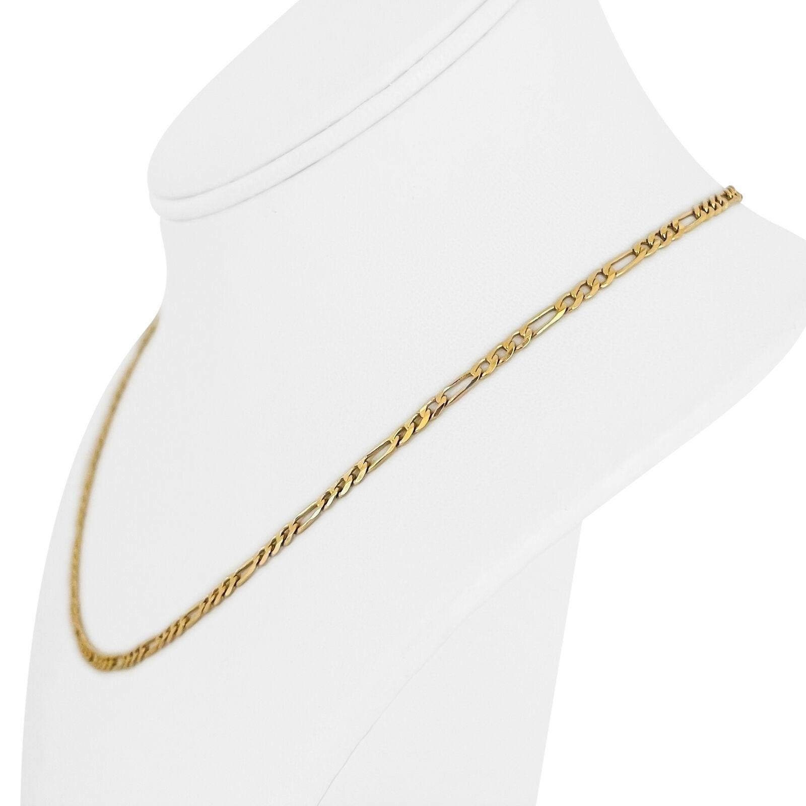 14k Gelbgold 7,1g Licht UnoAErre 2,5 mm Figaro Link Kette Halskette Italien 18