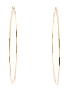 14 Karat Yellow Gold Light-Weight Hollow Hoop Earrings