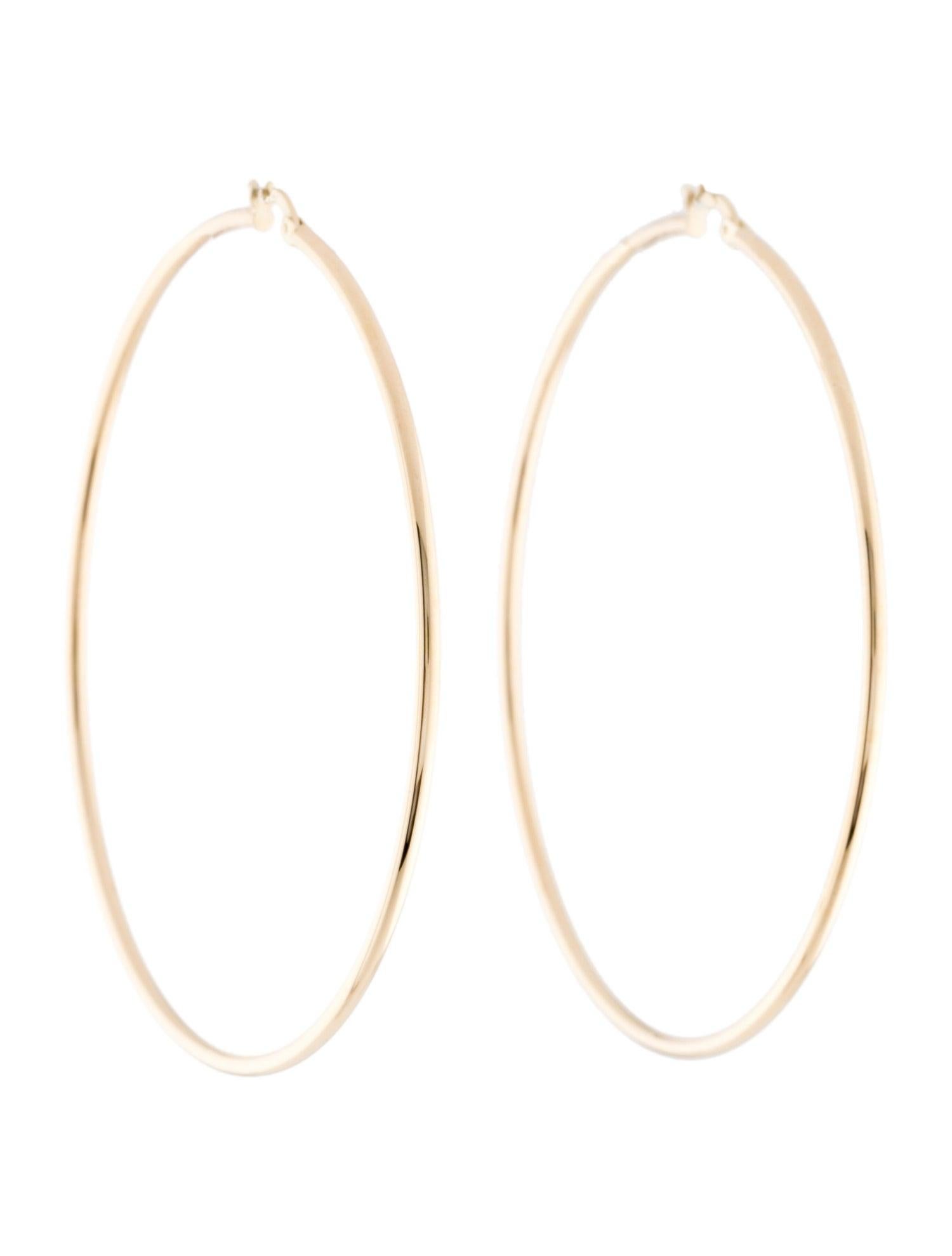 14k gold hollow hoop earrings