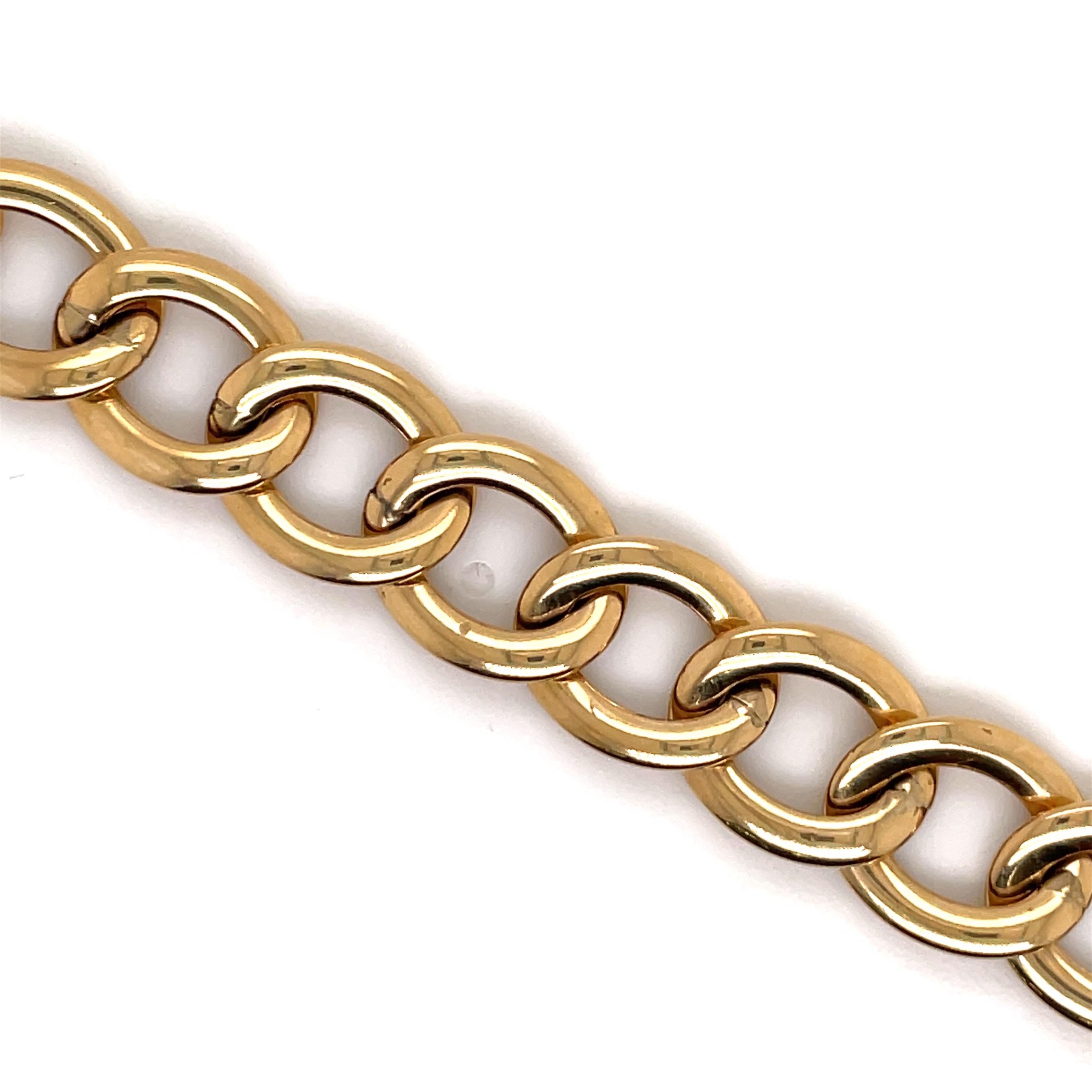 Contemporary 14 Karat Yellow Gold Link Bracelet 11.2 Grams Made in Italy