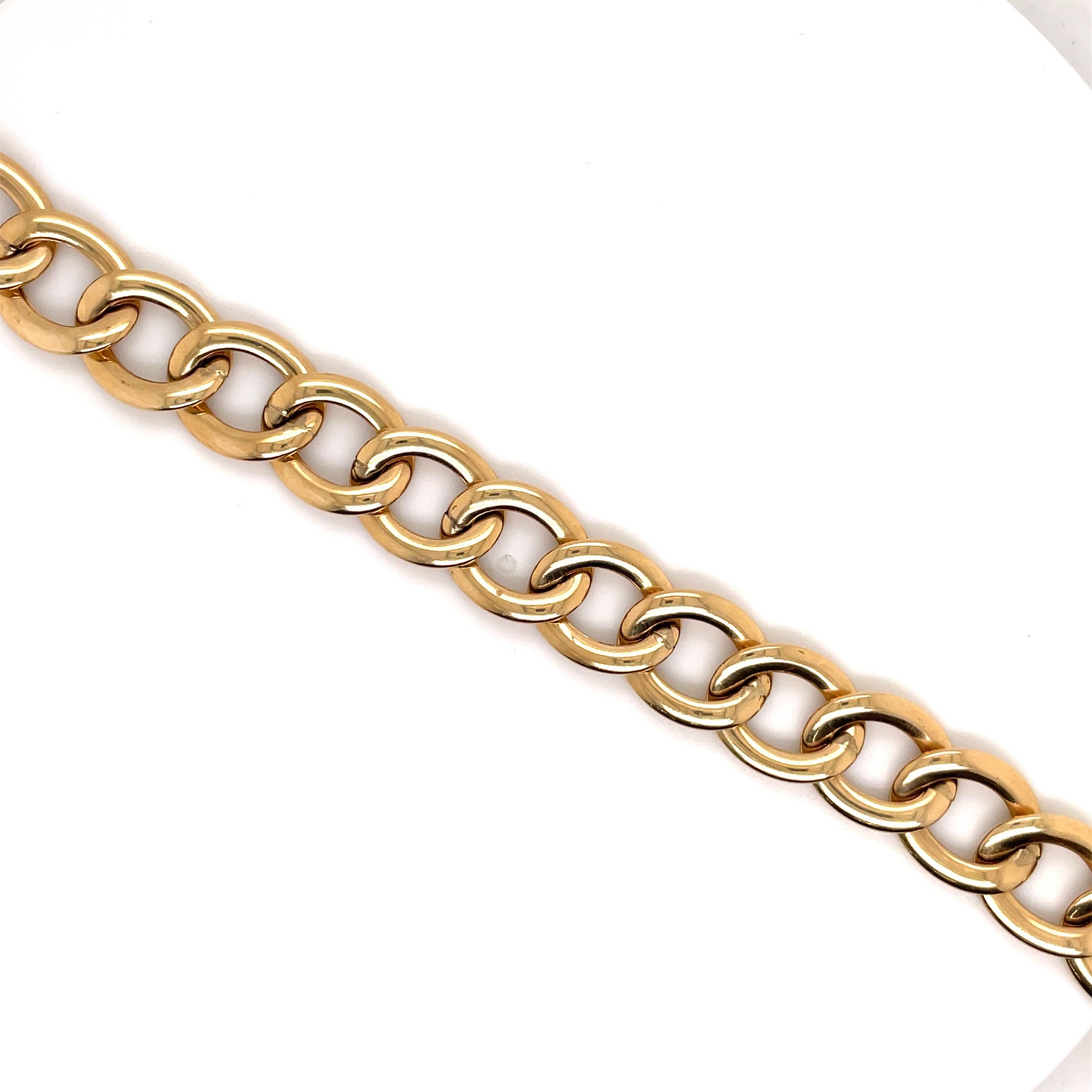 14 Karat Yellow Gold Link Bracelet 11.2 Grams Made in Italy In Excellent Condition In New York, NY