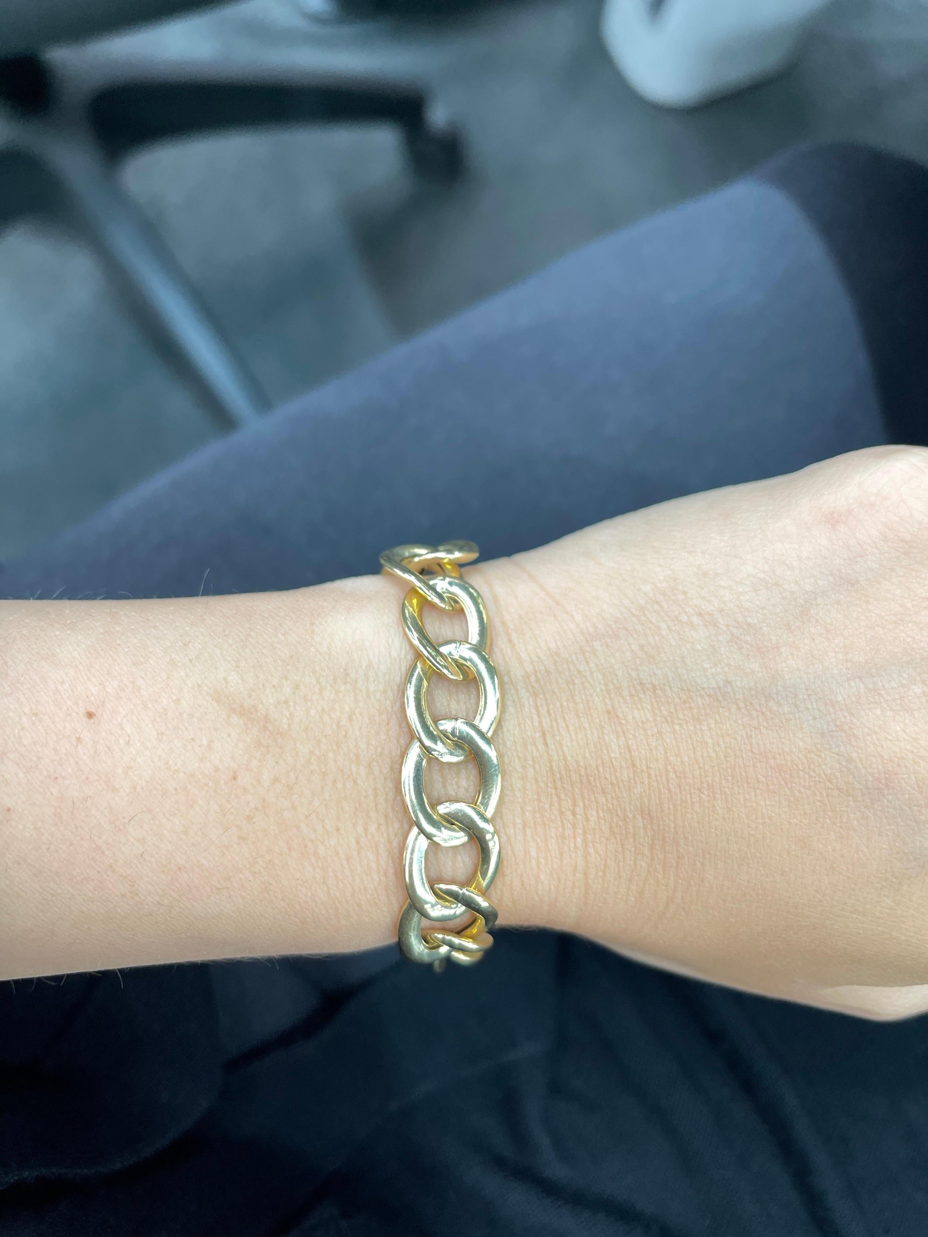 14 Karat Yellow Gold Link Bracelet 11.2 Grams Made in Italy 2