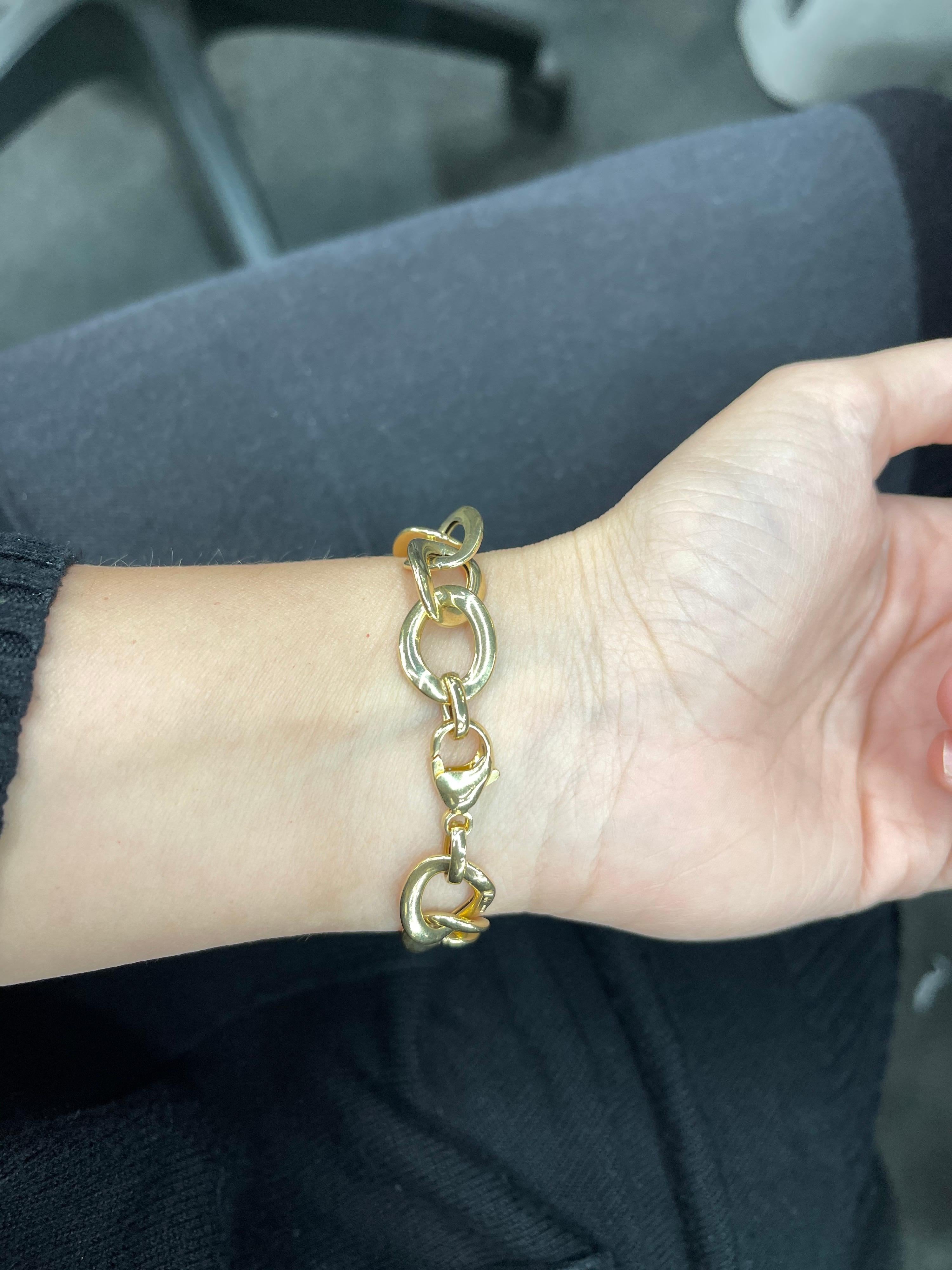 14 Karat Yellow Gold Link Bracelet 11.2 Grams Made in Italy 3