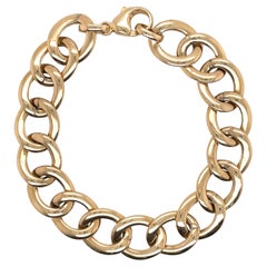 14 Karat Yellow Gold Link Bracelet 11.2 Grams Made in Italy