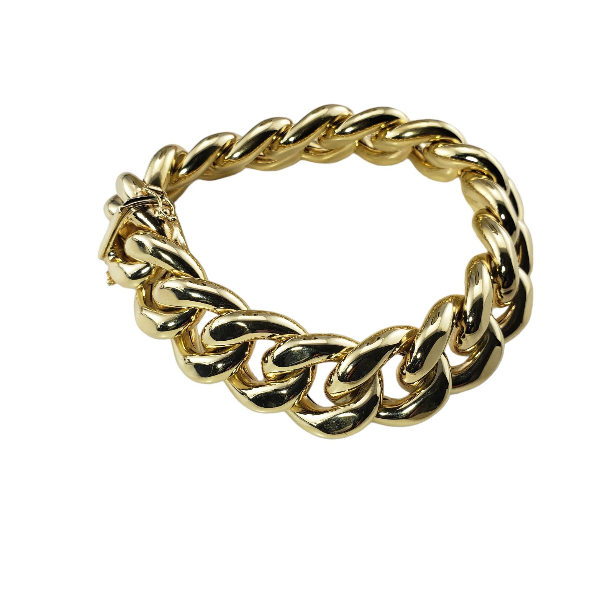 14 Karat Yellow Gold Link Bracelet #15885 In Good Condition In Washington Depot, CT