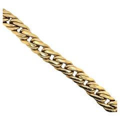 Bracelet à double maillons en or jaune 14 carats, 32,5 grammes, fabriqué en Italie