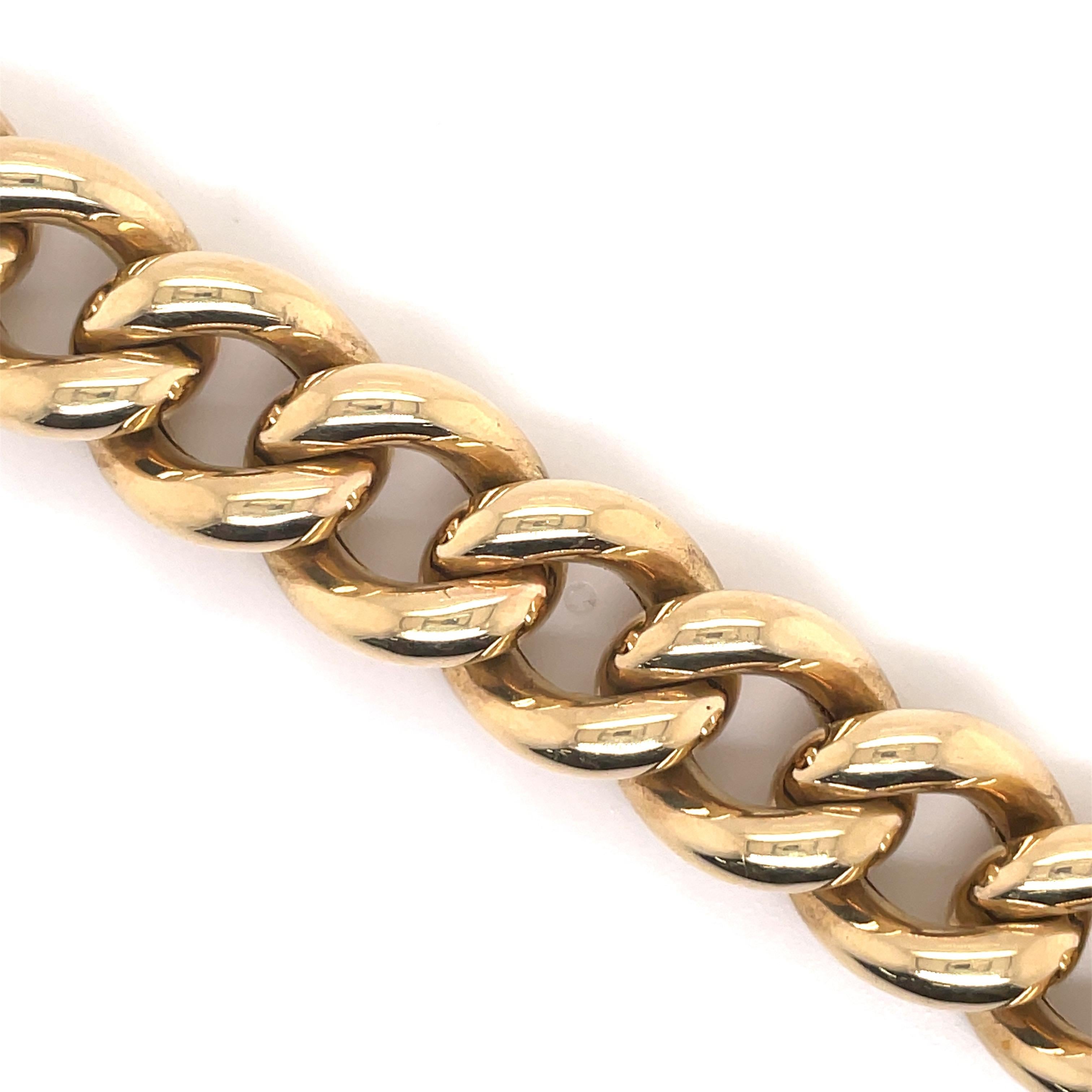 14 Karat Yellow Gold Link Bracelet 53.4 Grams In New Condition In New York, NY