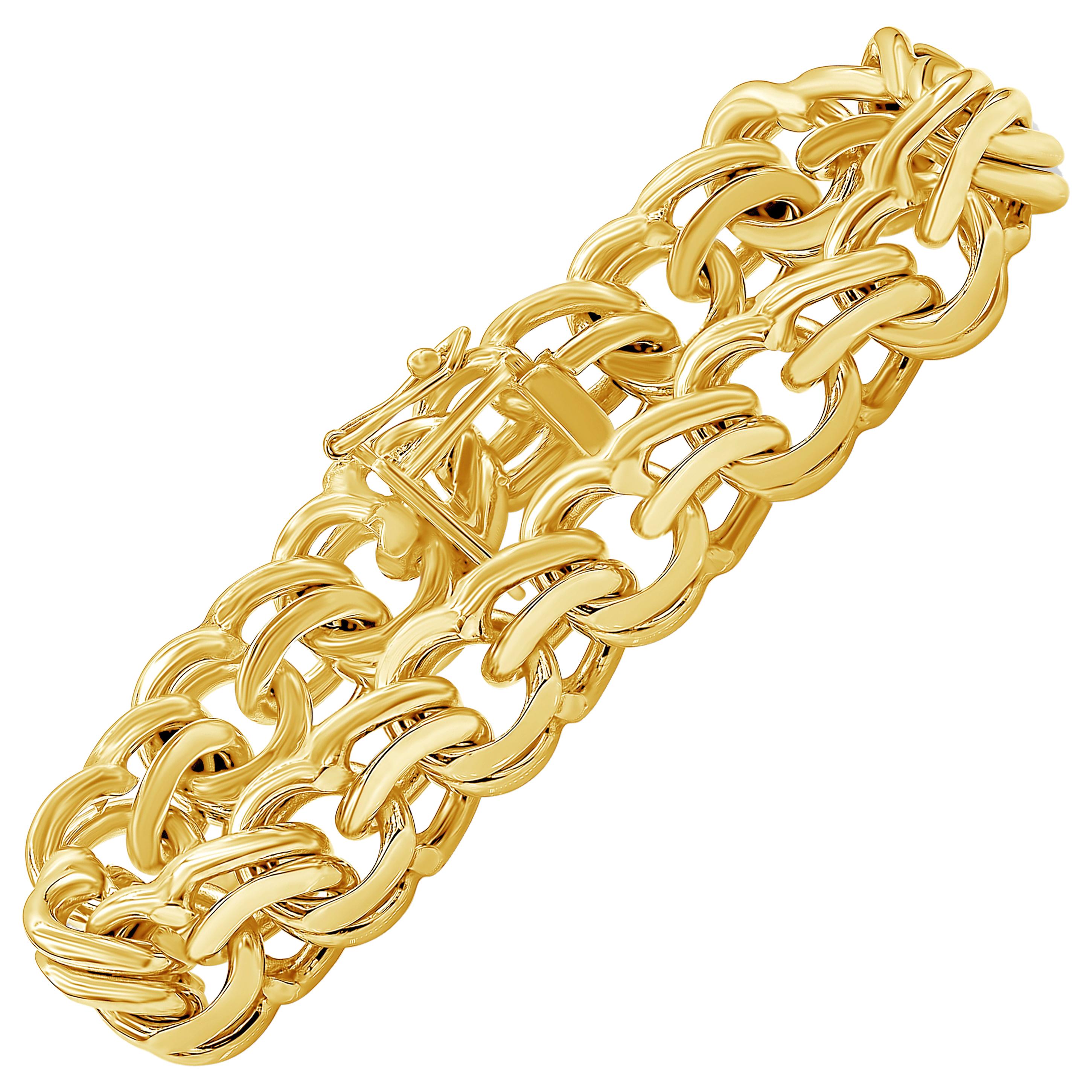 14 Karat Yellow Gold Link Bracelet For Sale