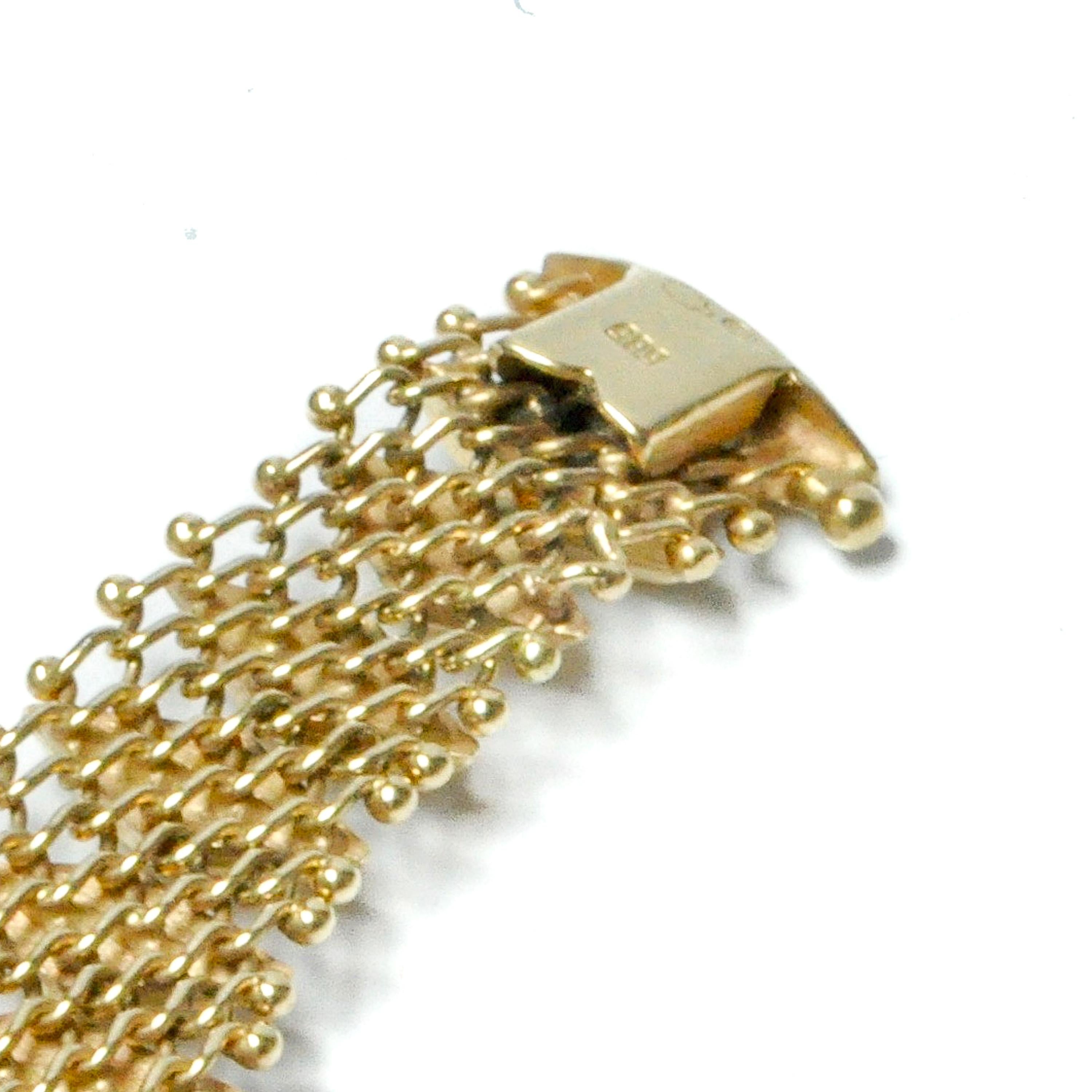 Vintage 14 Karat Gold Woven Chain Bracelet 4