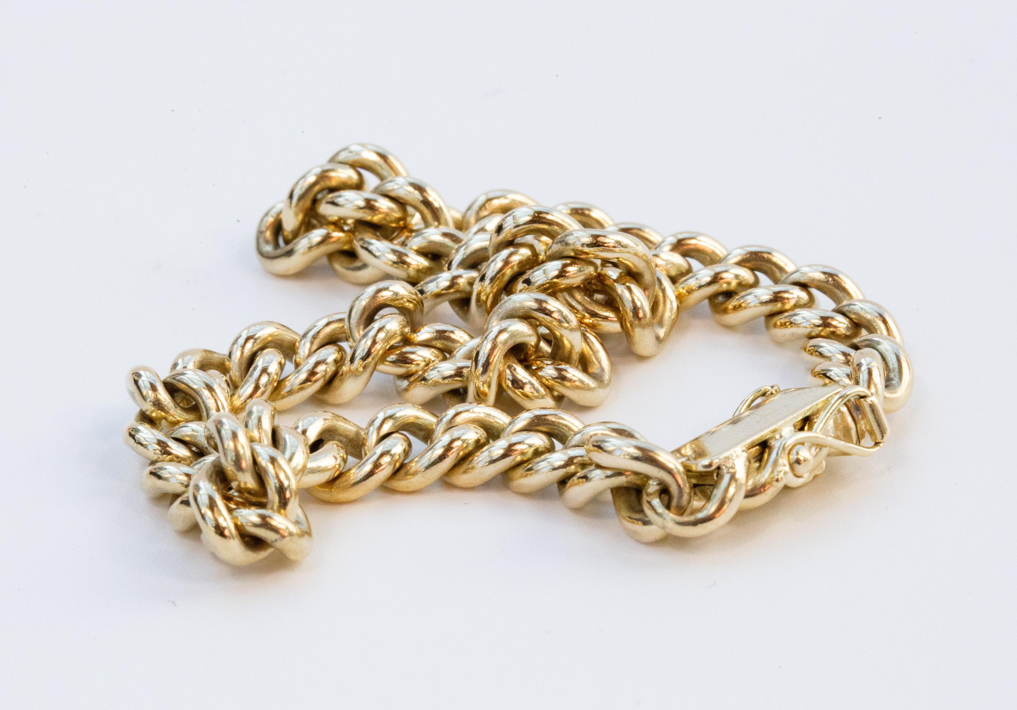 14 Karat Gelbgold Gliederkettenarmband im Angebot 5