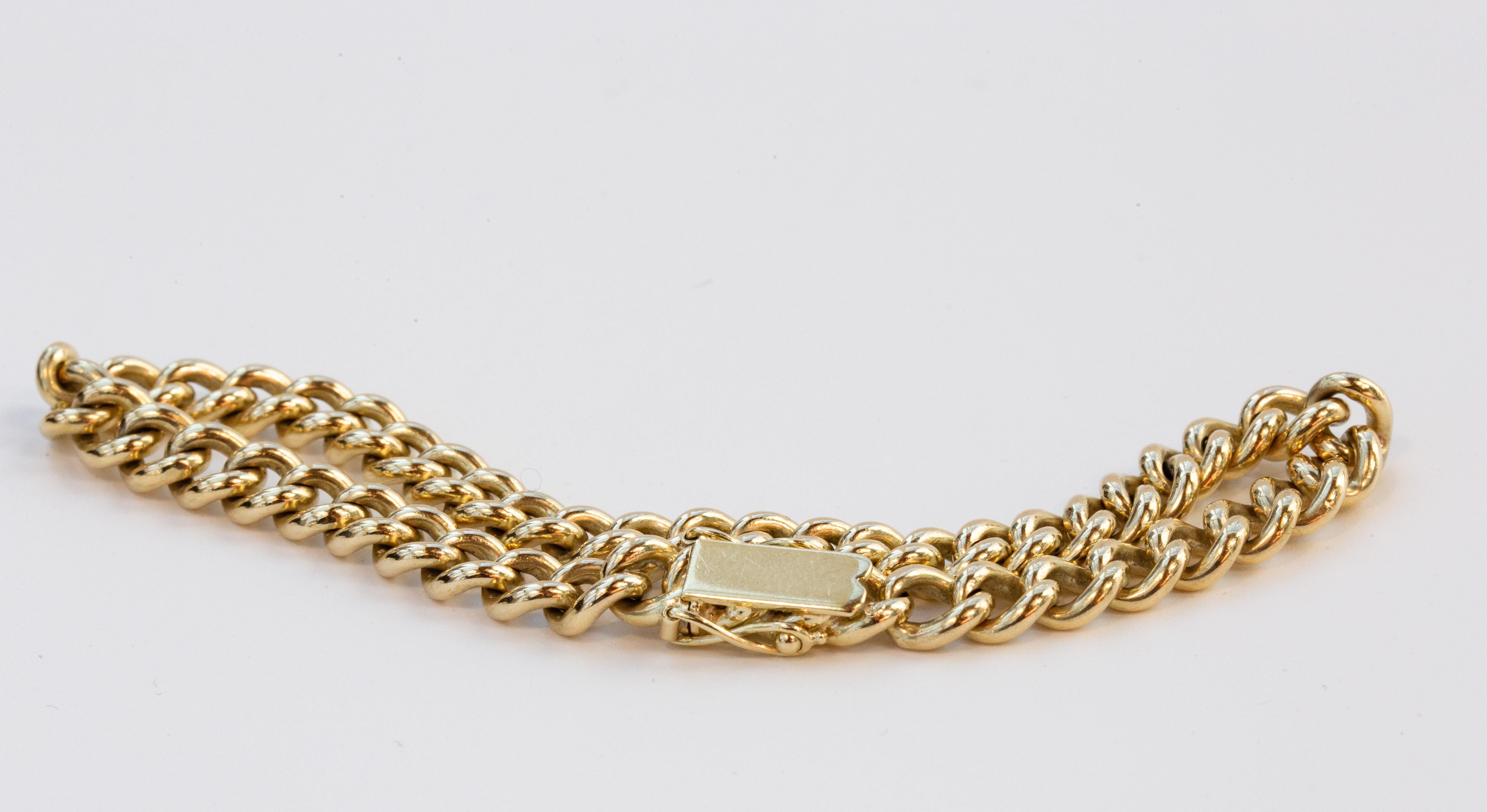 14 Karat Gelbgold Gliederkettenarmband im Angebot 7