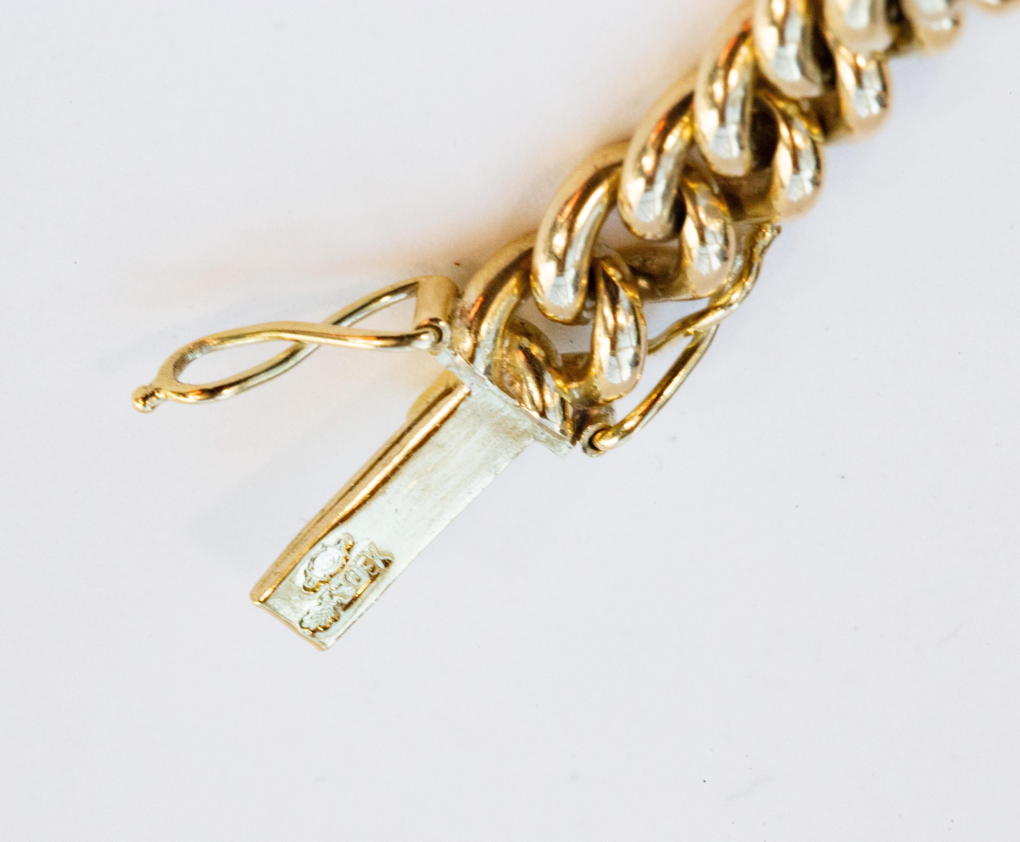 14 Karat Gelbgold Gliederkettenarmband im Angebot 11