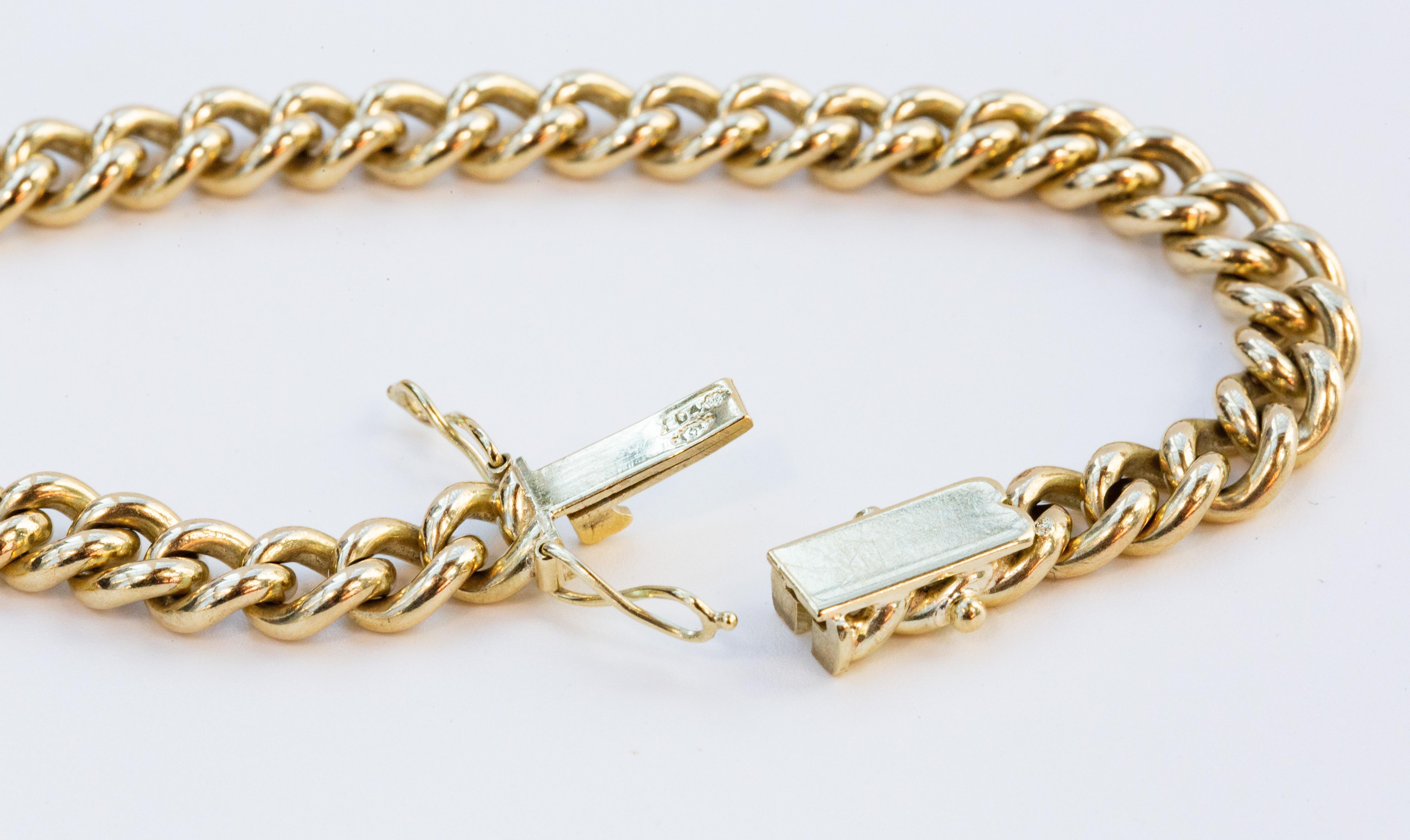 14 Karat Gelbgold Gliederkettenarmband im Angebot 12