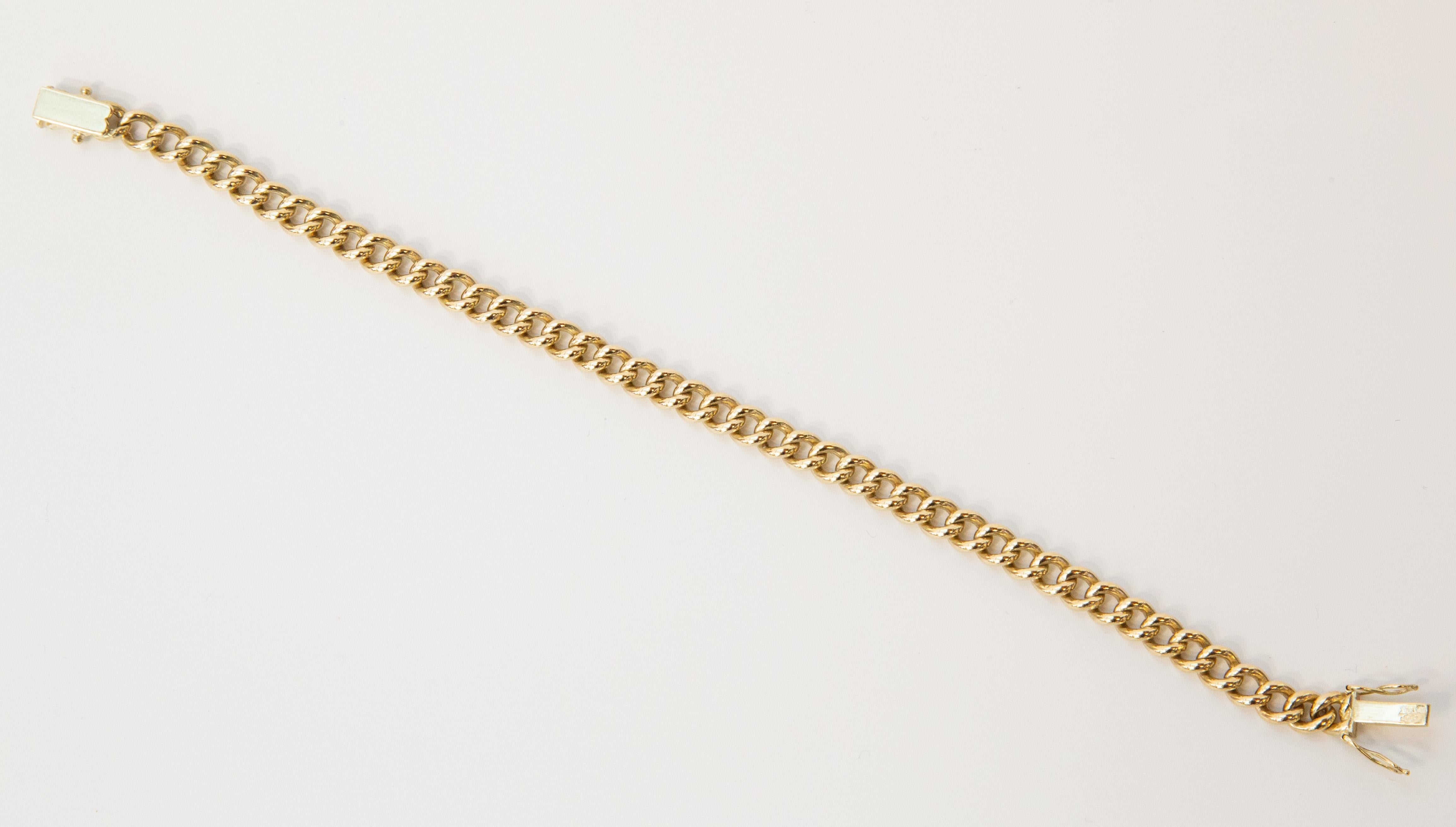 14 Karat Gelbgold Gliederkettenarmband im Angebot 14