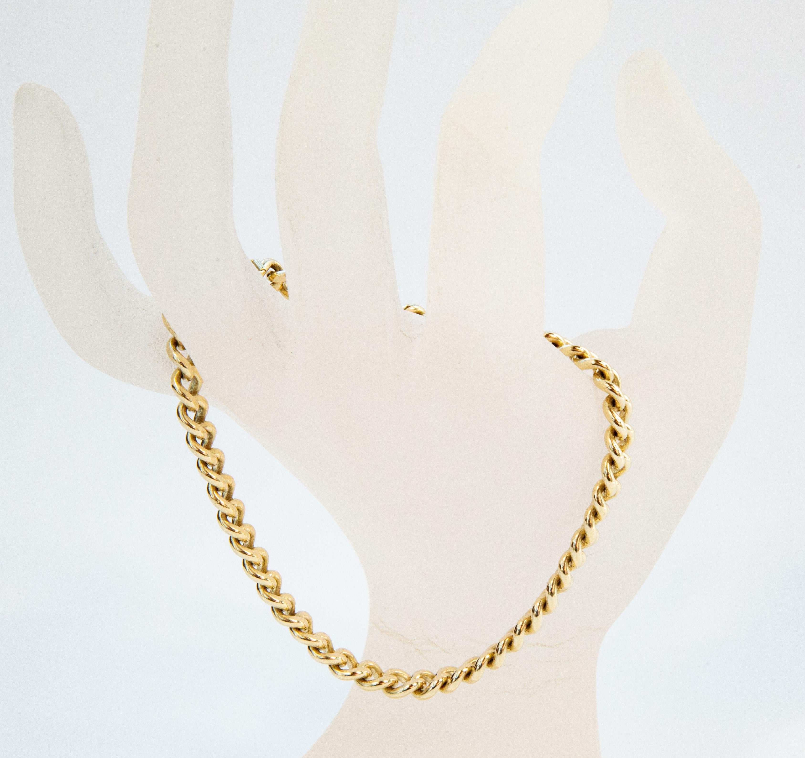 14 Karat Gelbgold Gliederkettenarmband im Angebot 2