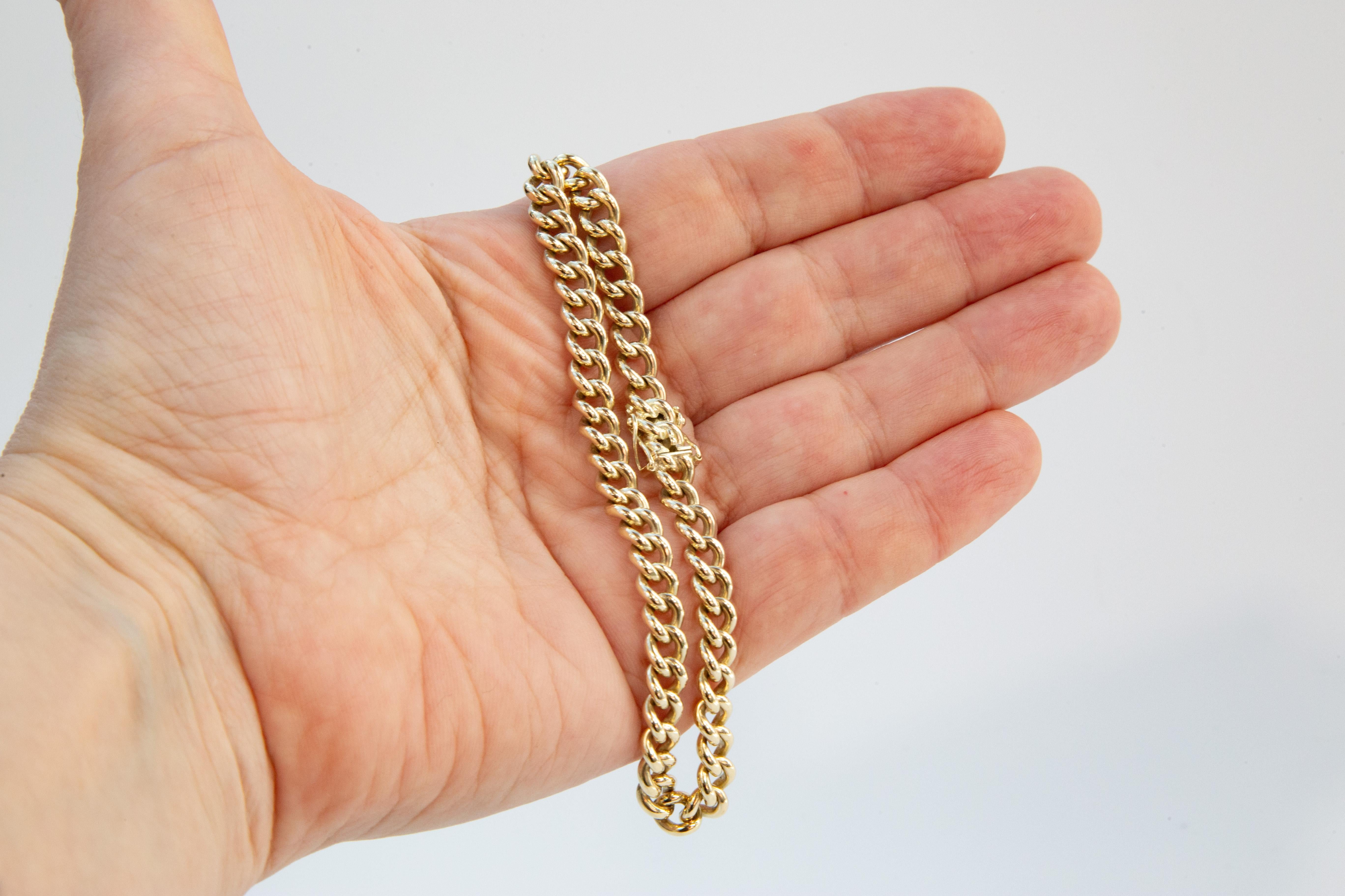 14 Karat Gelbgold Gliederkettenarmband im Angebot 3