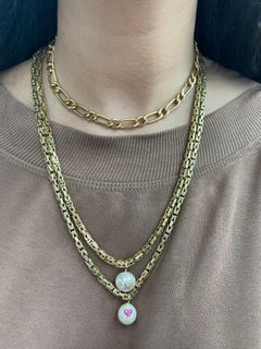 14 Karat Yellow Gold Link Collar Necklace 14.6 Grams 15 Inches