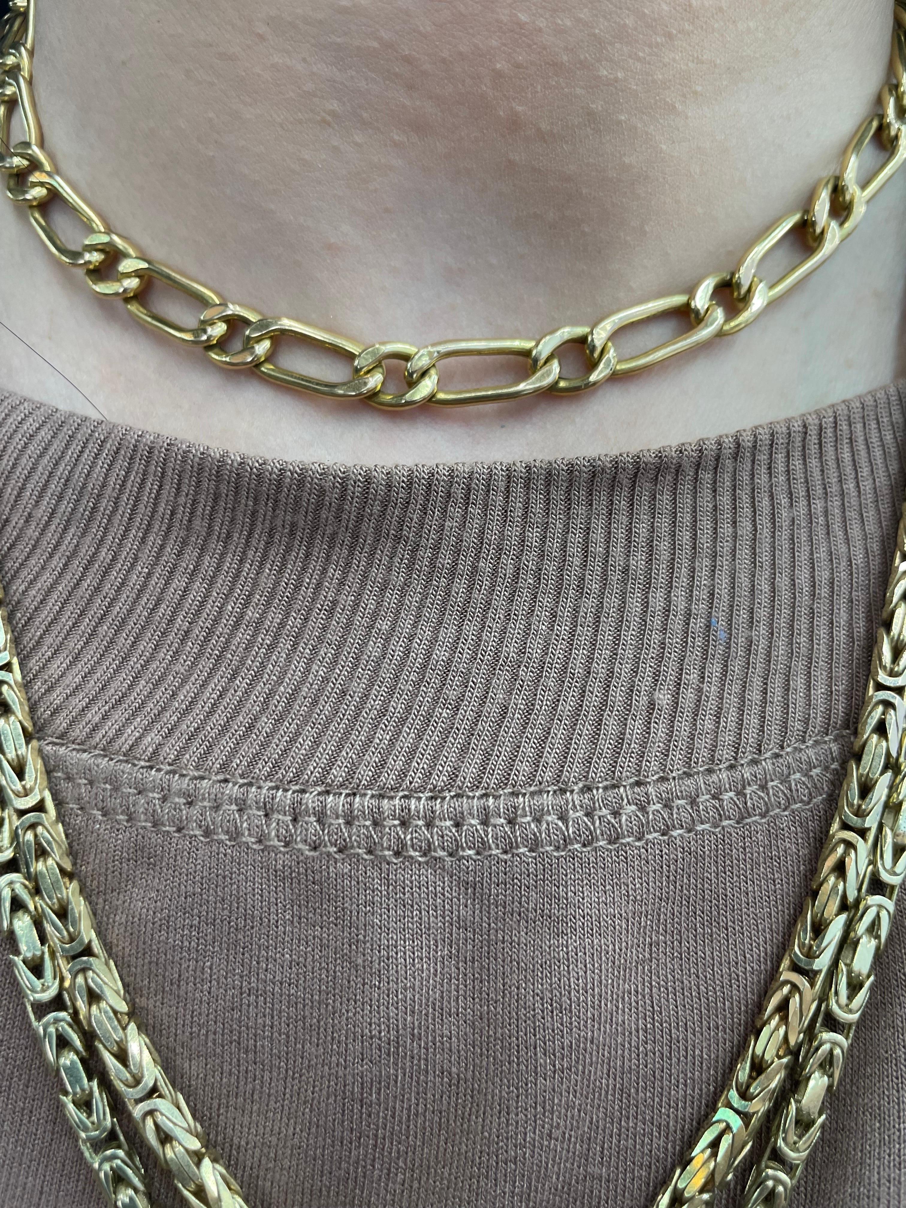 Contemporary 14 Karat Yellow Gold Link Collar Necklace 14.6 Grams 15 Inches