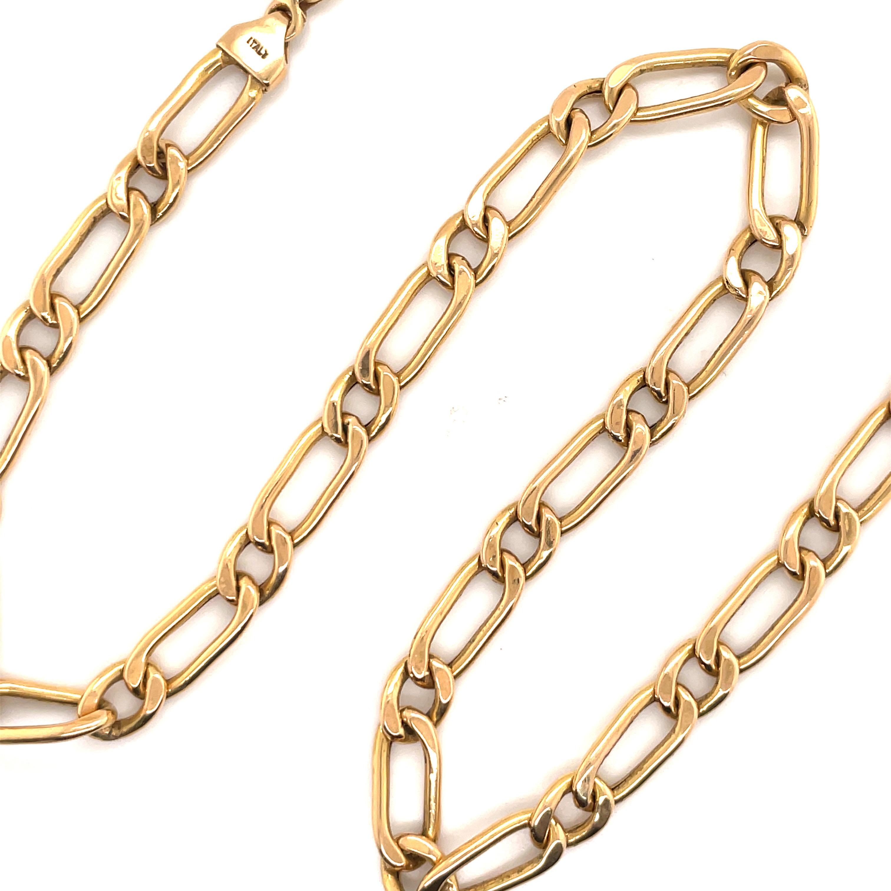 14 Karat Yellow Gold Link Collar Necklace 14.6 Grams 15 Inches In Excellent Condition In New York, NY