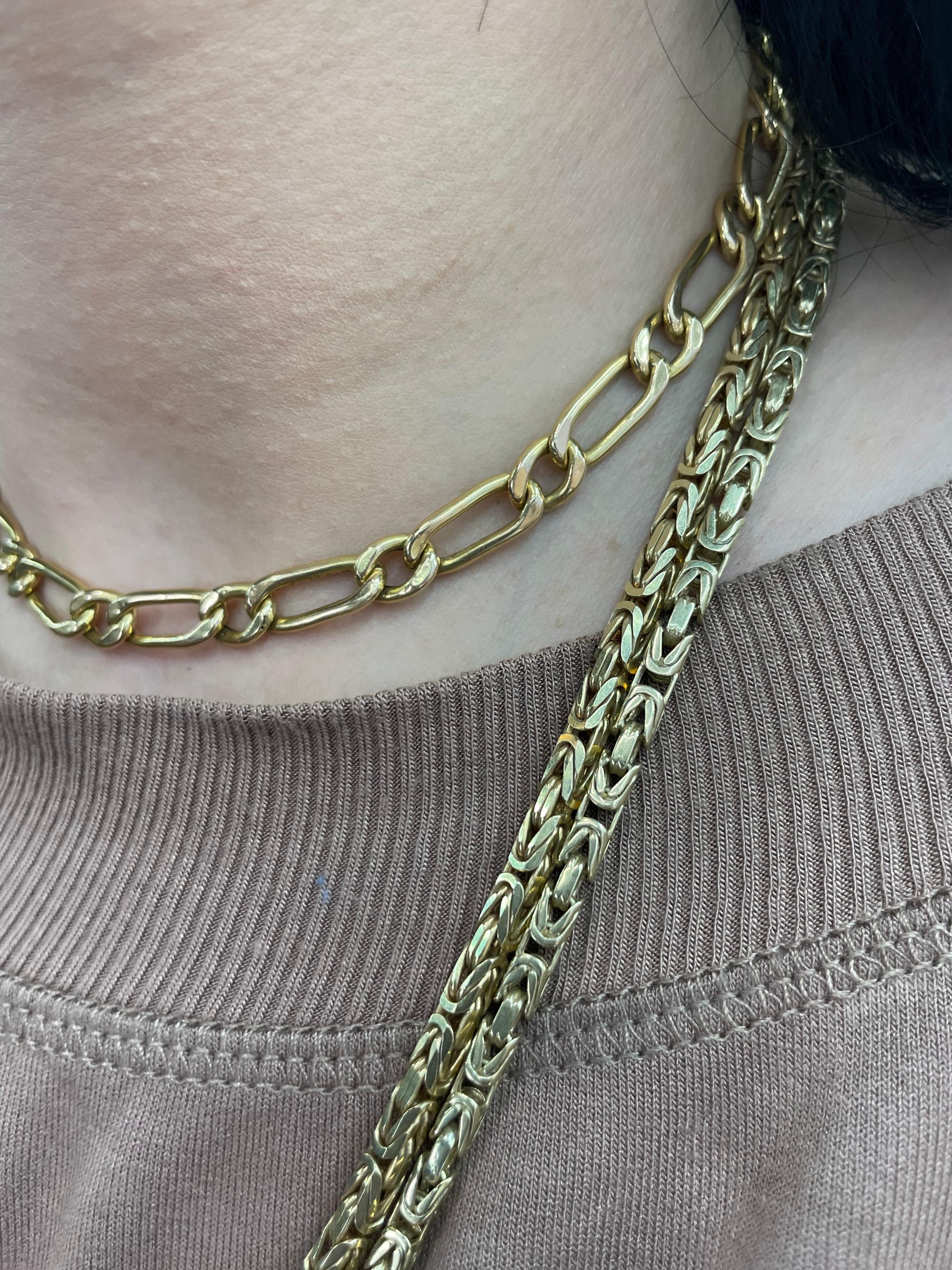 14 Karat Yellow Gold Link Collar Necklace 14.6 Grams 15 Inches 1