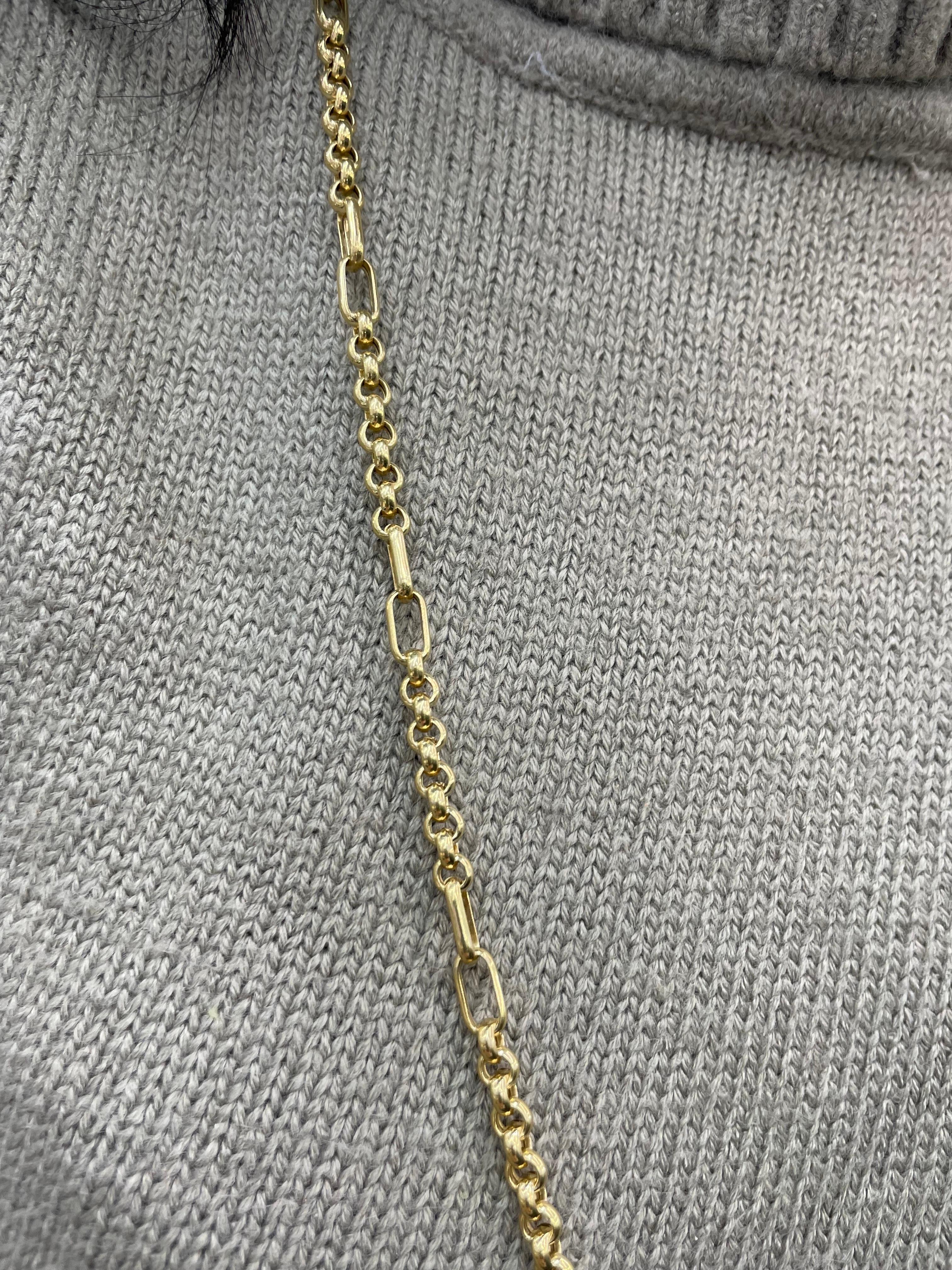 14 Karat Yellow Gold Link Necklace 25.6 Grams 36.5 Inches For Sale 2