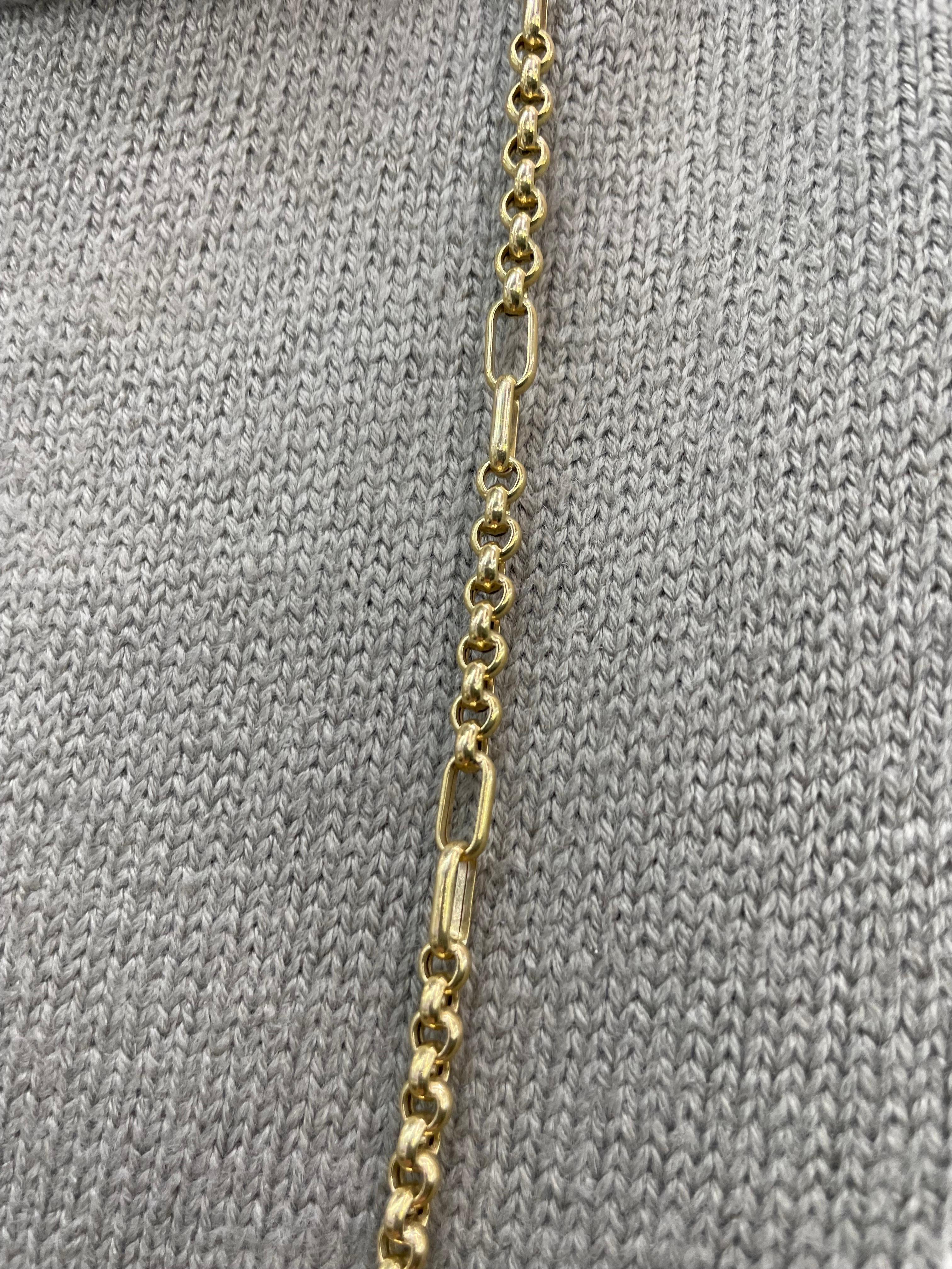 14 Karat Yellow Gold Link Necklace 25.6 Grams 36.5 Inches For Sale 3