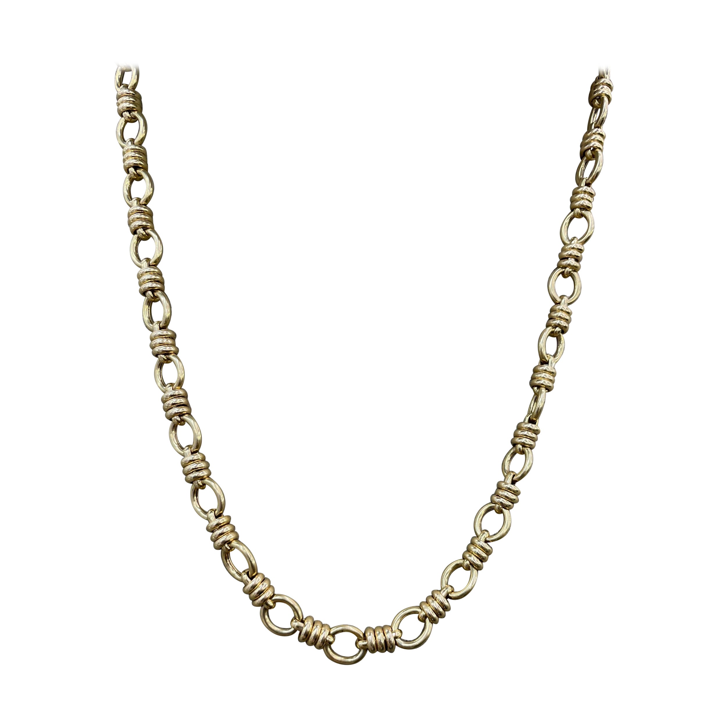Collar de Eslabones de Oro Amarillo de 14 Kilates 42,5 Gramos 30,5 Pulgadas en venta 4