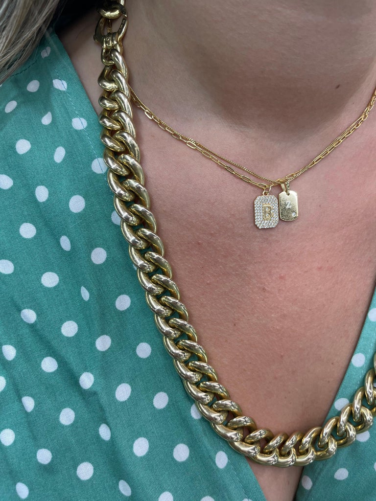 14 Karat Yellow Gold Link Necklace 47.6 Grams Made in Italy For Sale at