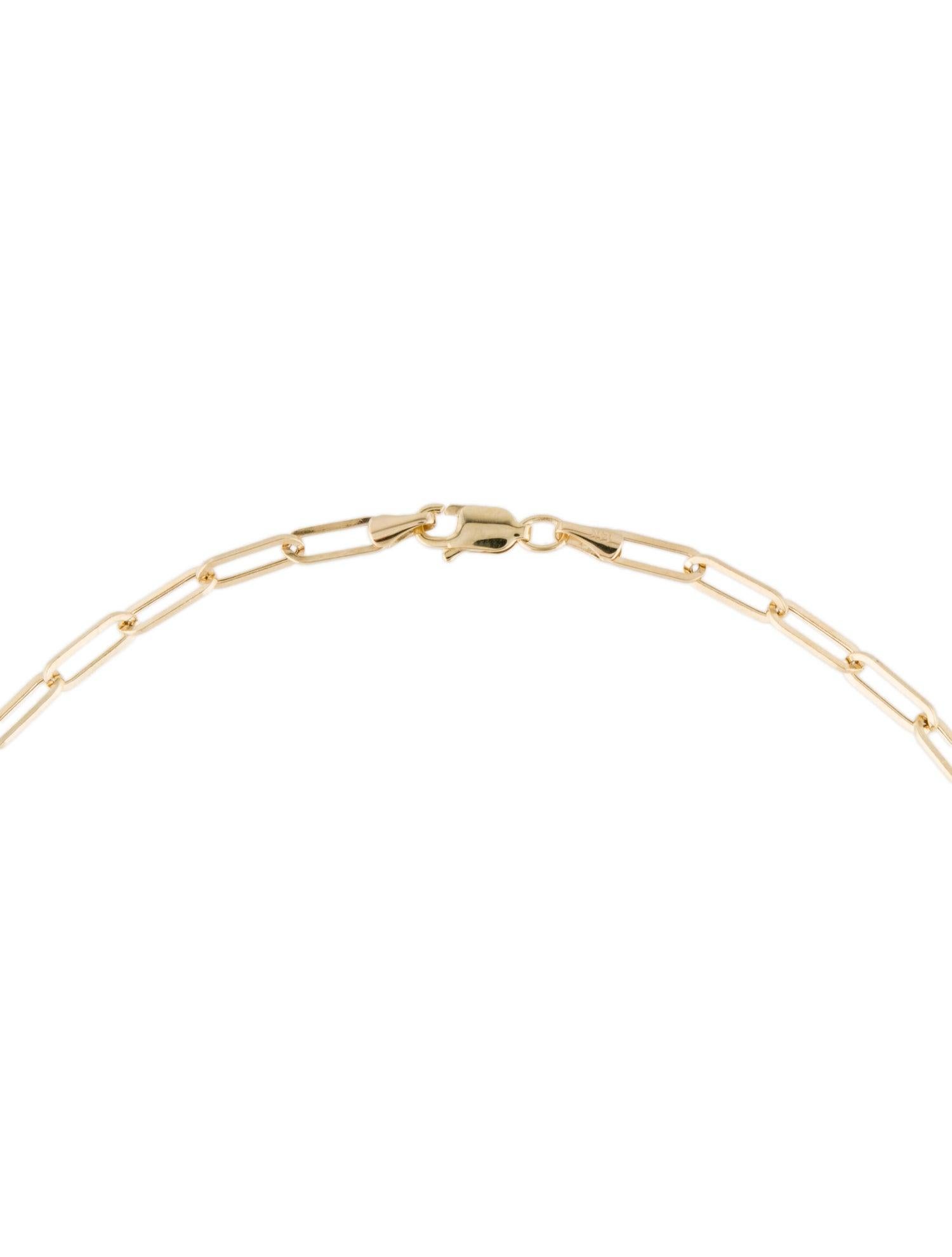 14 Karat Gelbgold Glieder-Büroklammer Kette Glieder-Halskette Damen im Angebot