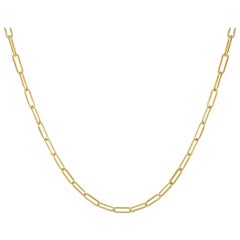 14 Karat Yellow Gold Link Paperclip Chain Necklace