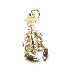 14 Karat Yellow Gold Lobster Charm