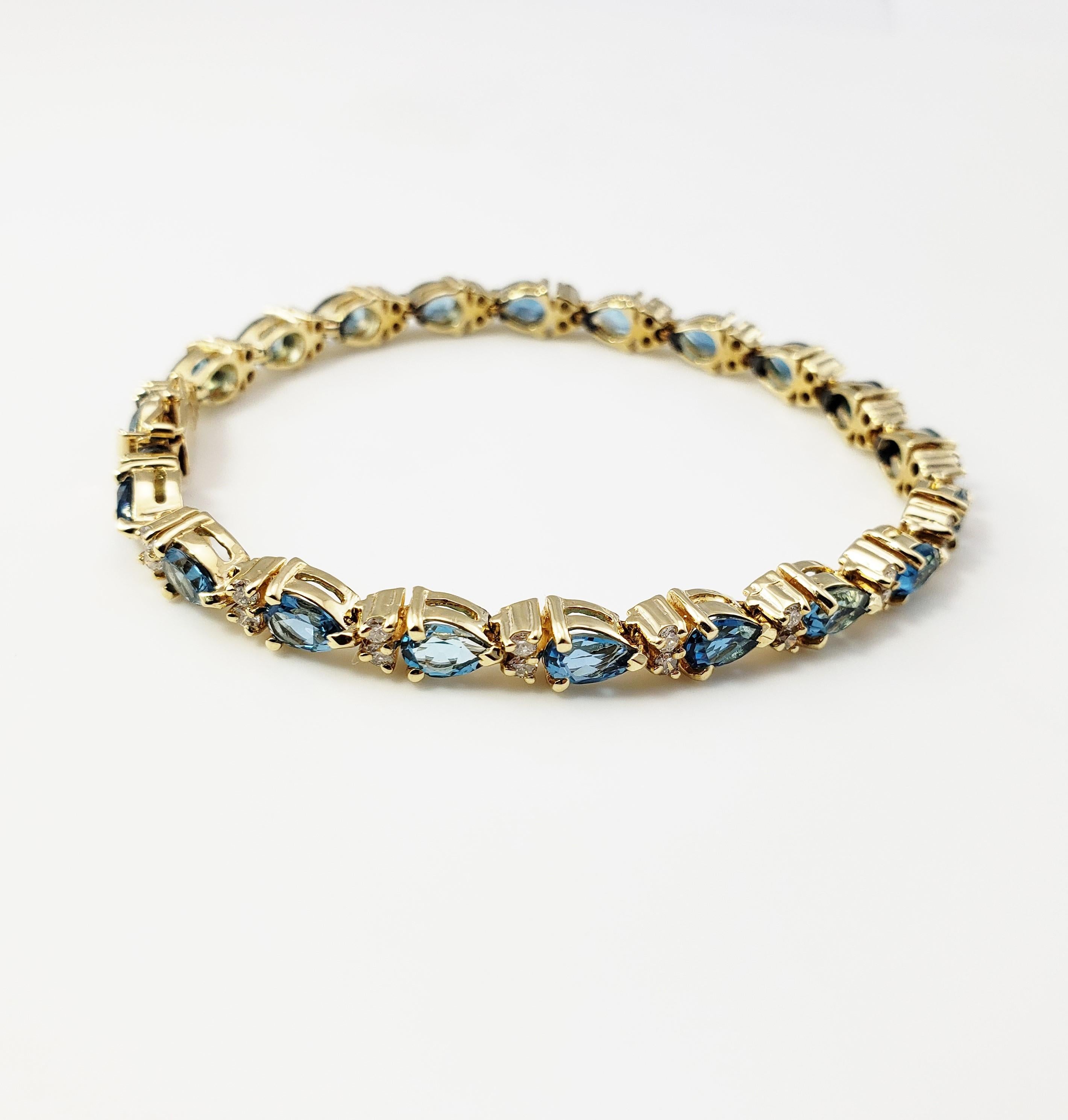 blue topaz diamond bracelet