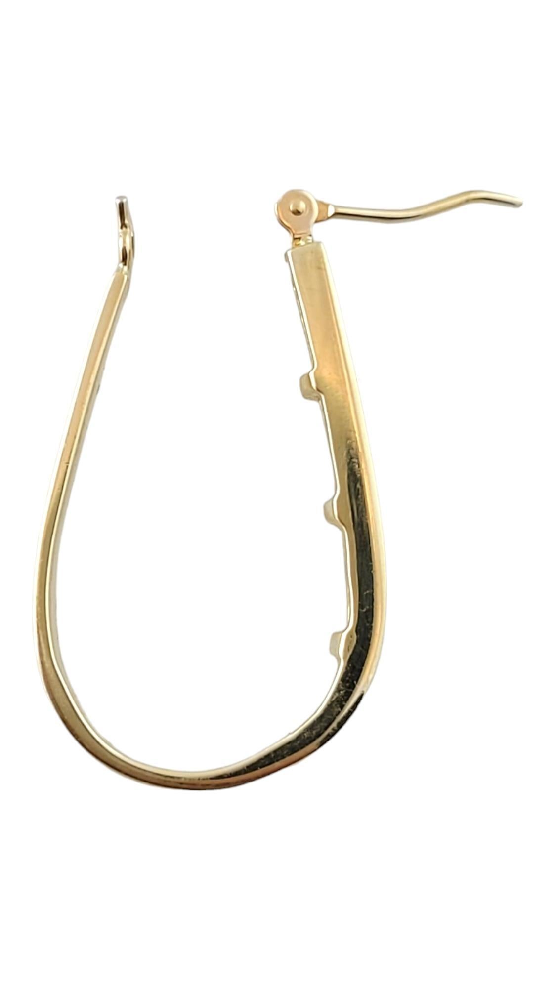 14 Karat Yellow Gold Long Oval Diamond Hoop Earrings #17716 In Good Condition For Sale In Washington Depot, CT