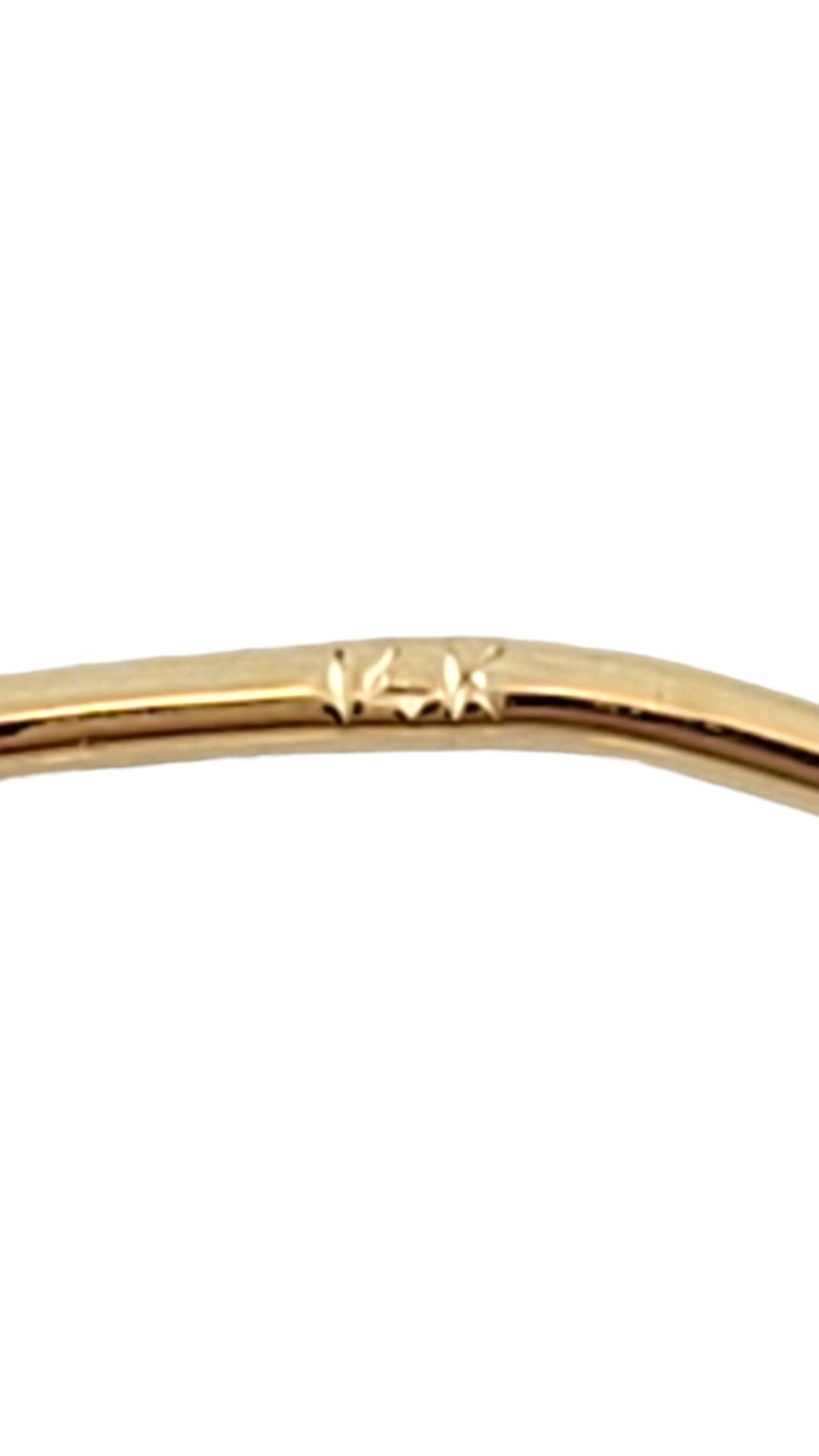 Women's 14 Karat Yellow Gold Long Oval Diamond Hoop Earrings #17716 For Sale