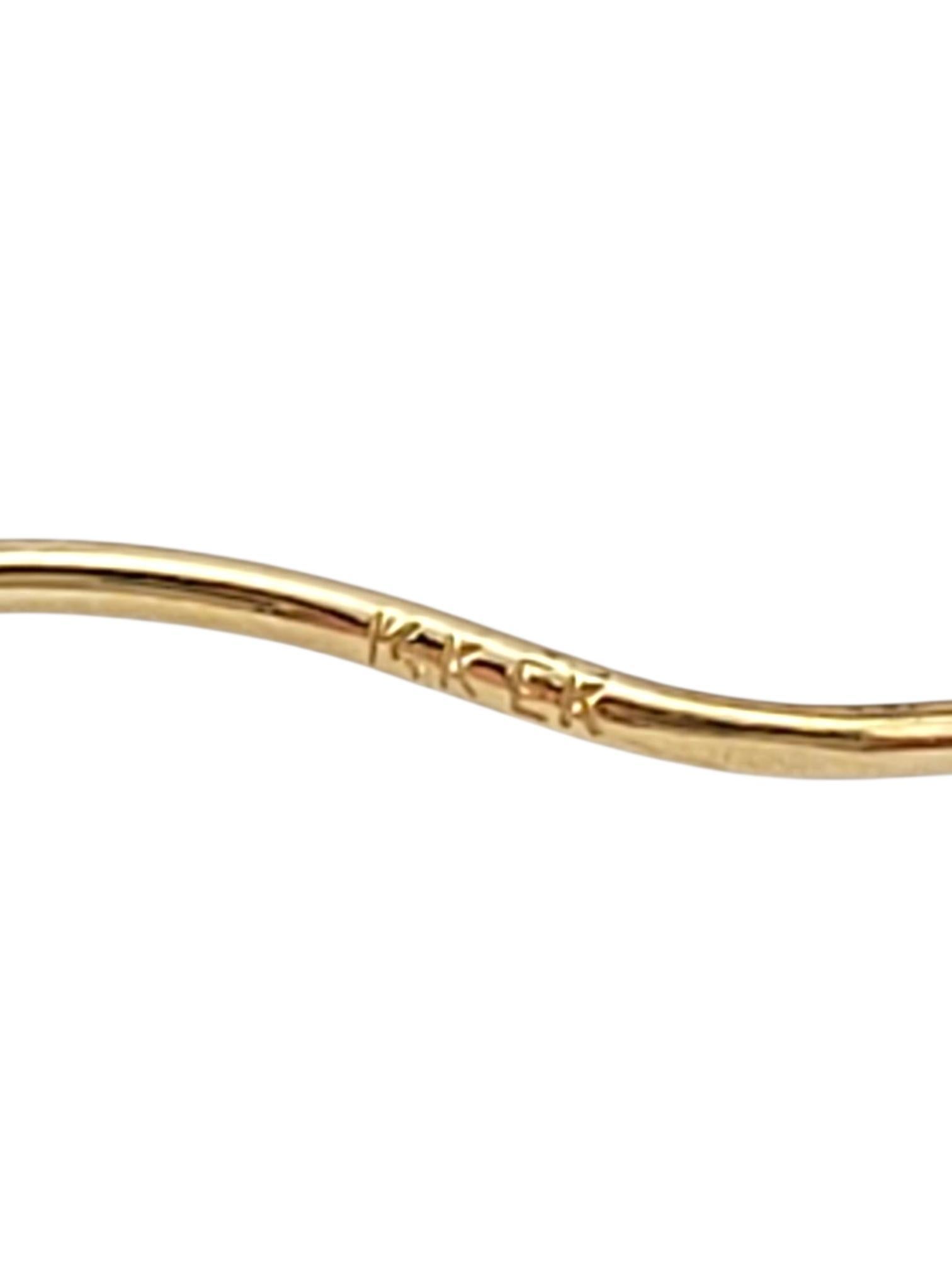 14 Karat Yellow Gold Long Oval Triple Hoop Earrings #21860 in vendita 5