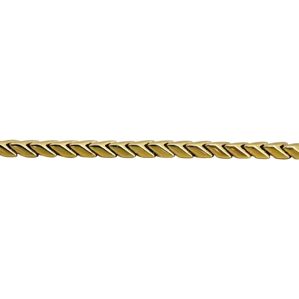 14 Karat Gelbgold Lange polierte Fancy Gliederhalskette Italien im Zustand „Gut“ in Guilford, CT