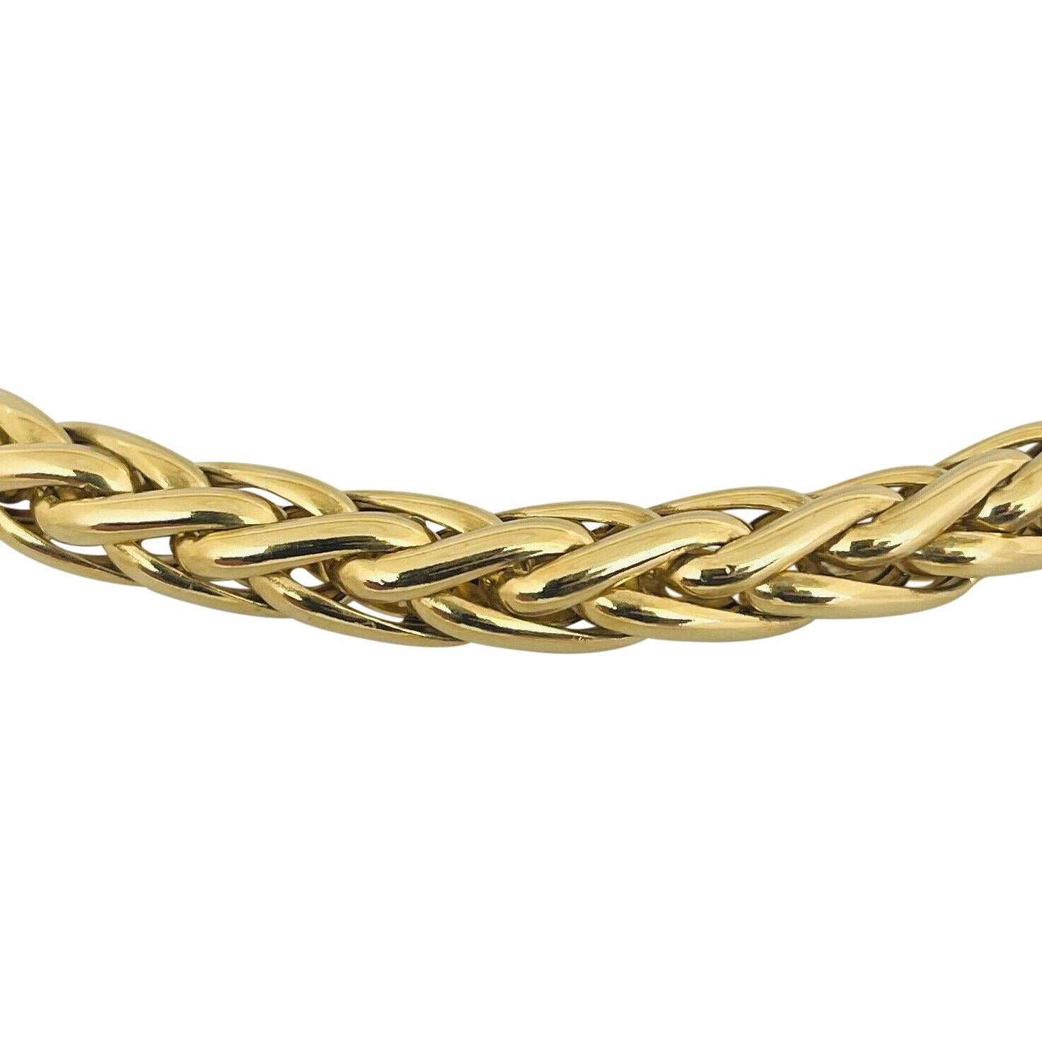 Lange, dicke Weizen-Gliederkette aus 14 Karat Gelbgold, Italien im Zustand „Gut“ in Guilford, CT