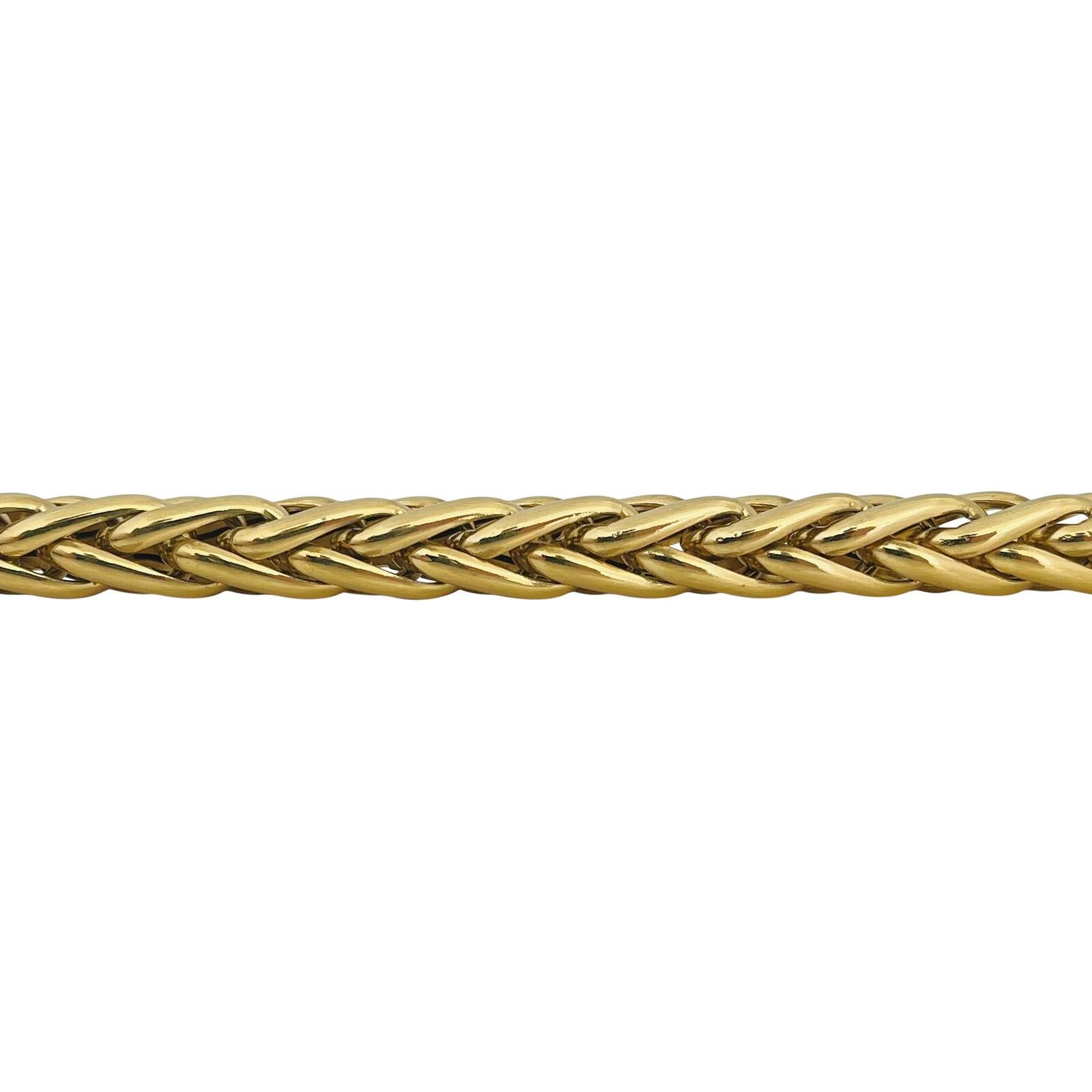 Lange, dicke Weizen-Gliederkette aus 14 Karat Gelbgold, Italien für Damen oder Herren