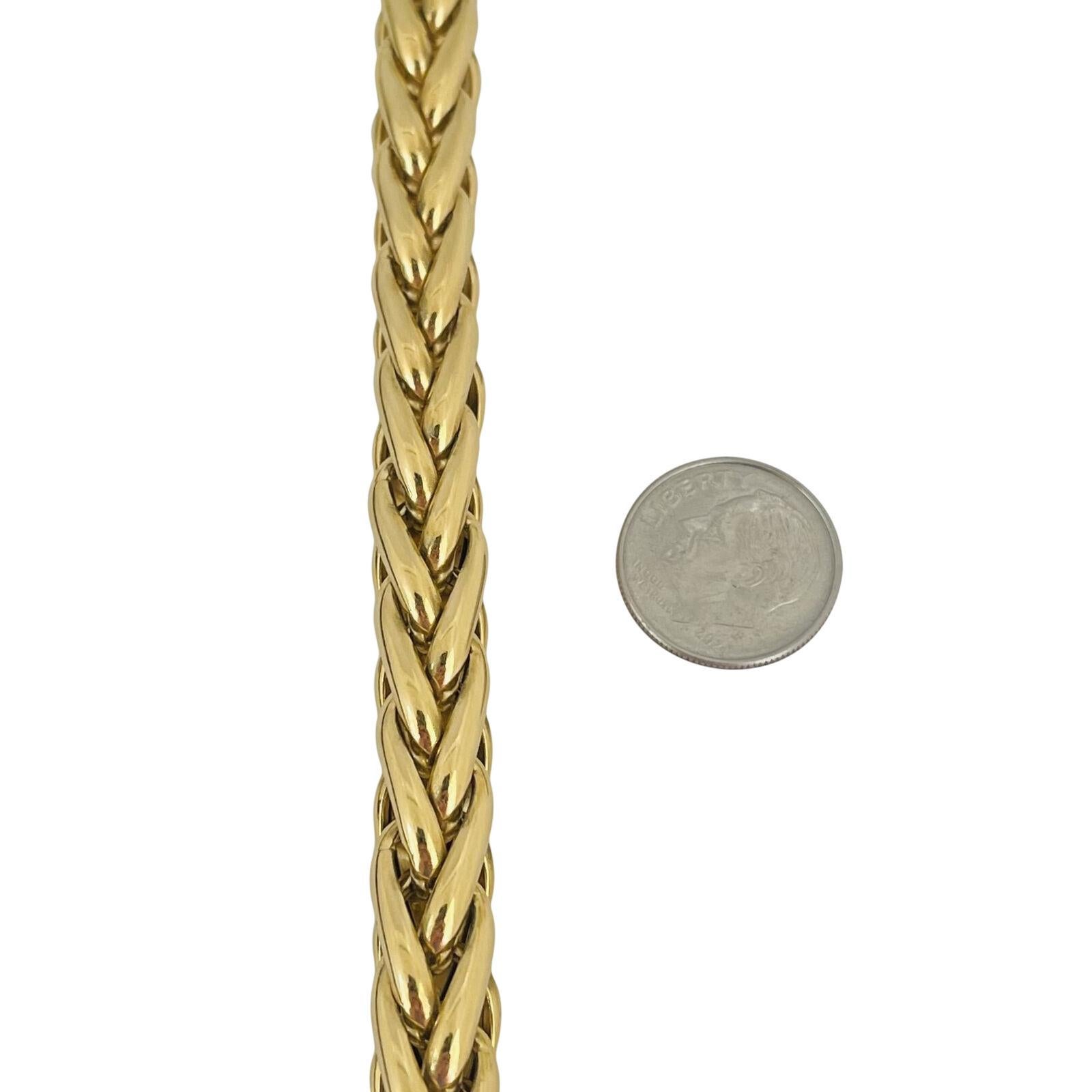 Lange, dicke Weizen-Gliederkette aus 14 Karat Gelbgold, Italien 1