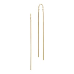 14 Karat Yellow Gold Long Threader Earrings