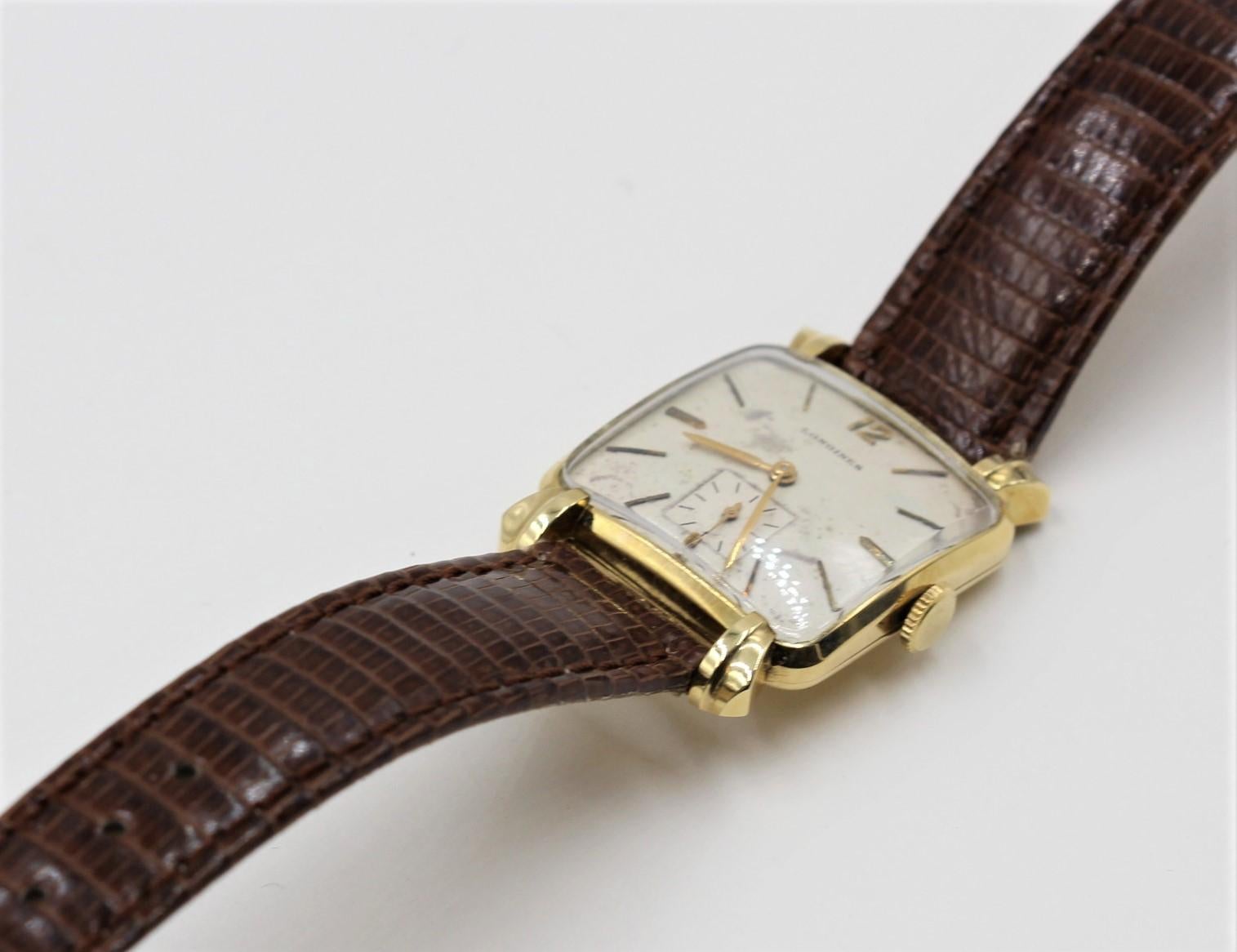 Women's or Men's 14 Karat Yellow Gold Longines Vintage Watch For Sale