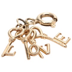 14 Karat Yellow Gold 'LOVE' Keys Charm / Pendant