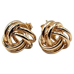 14 Karat Yellow Gold Love Knot Stud Earrings #20493