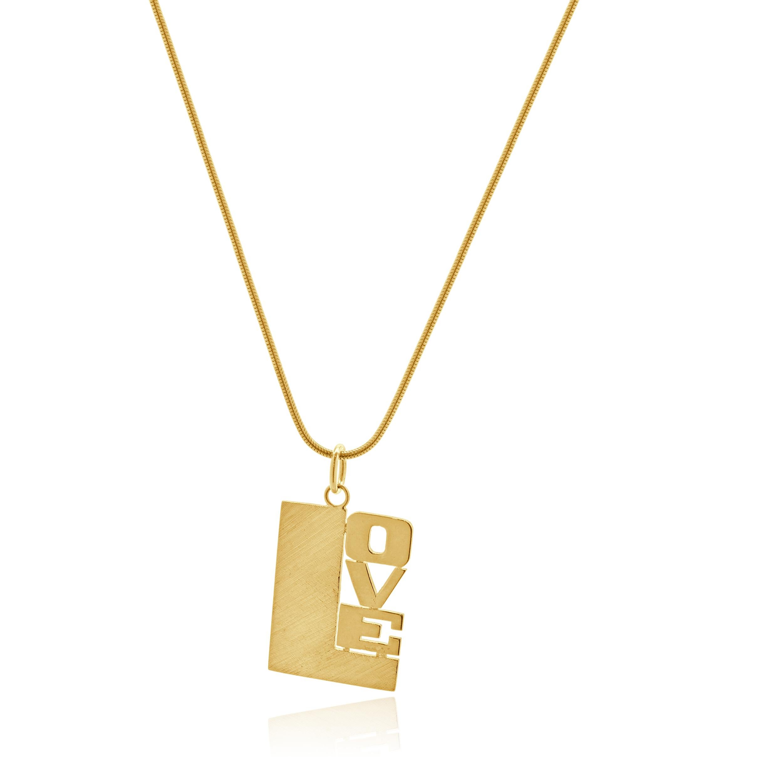 14 Karat Yellow Gold Love Necklace