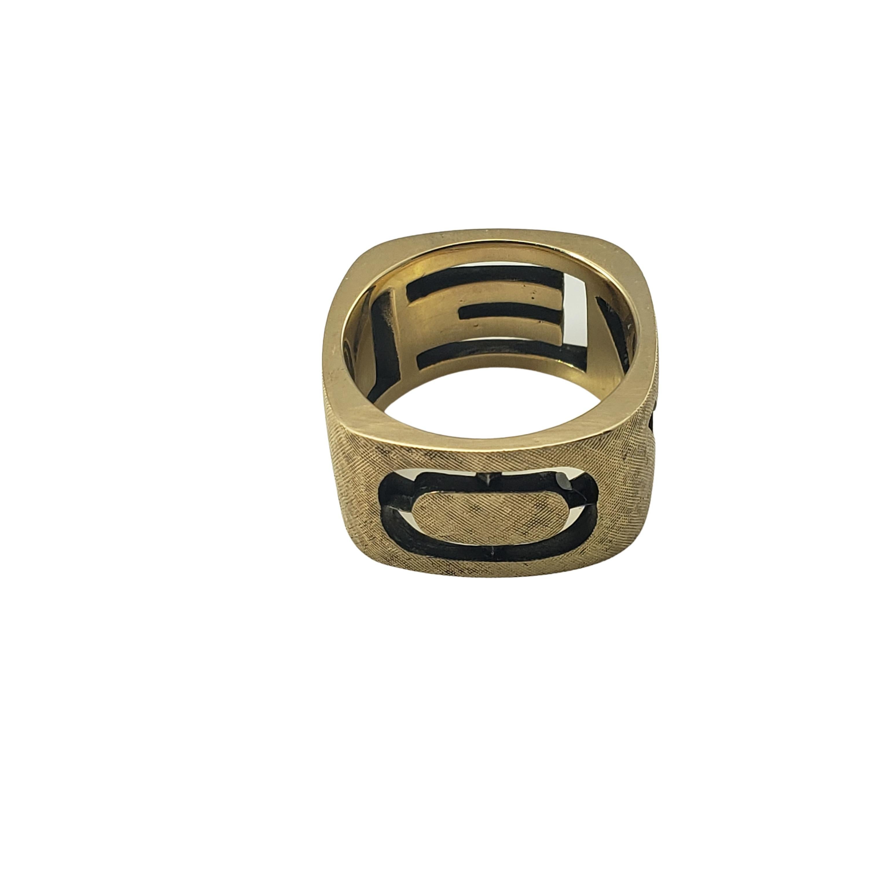 14 Karat Yellow Gold LOVE Ring Size 6.25-

This romantic square ring features the letters LOVE cut out on each side.  Width:  11 mm.

Size: 6.25

Weight:  8.0 dwt. /  12.5 gr.

Stamped:  14K

Very good condition, professionally polished.

Will come