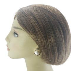 Boucles d'oreilles en or jaune 14 carats, perles Mabe et diamants