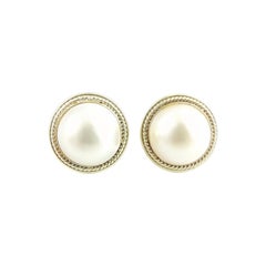 Vintage 14 Karat Yellow Gold Mabe Pearl Earrings